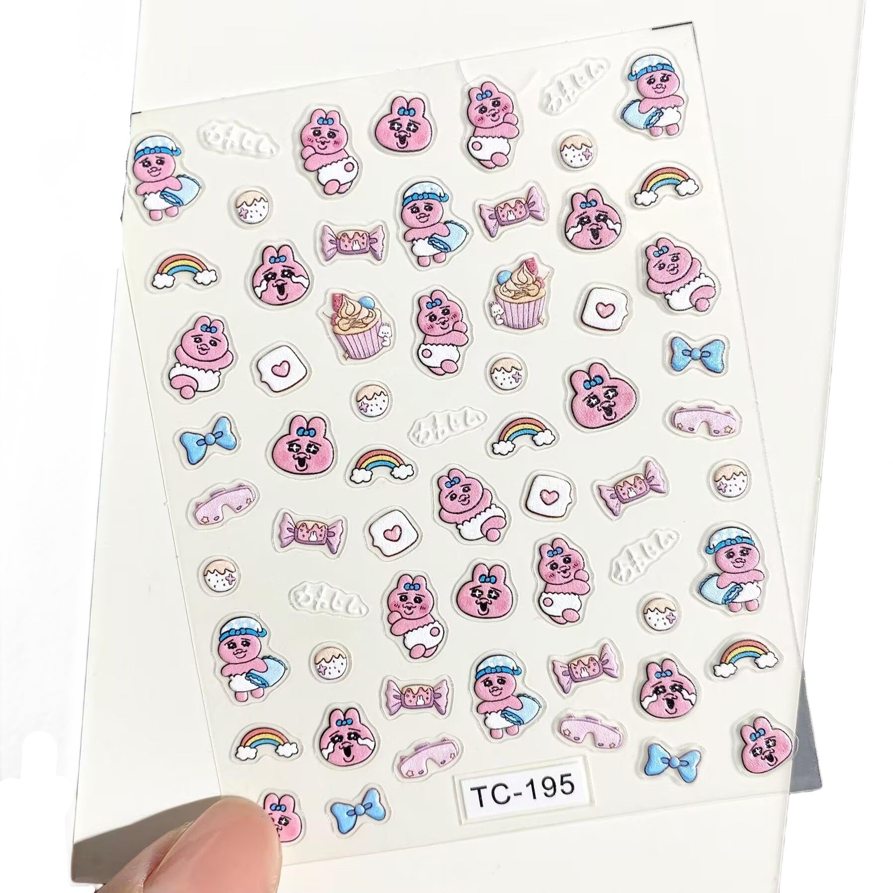 Opanchusagi Women's Nail Stickers, 2 Sheets, 3D Three-dimensional Effect, Beginners, Hand Nails, Nail Design/Nail Art, Waterproof, Stylish, Convenient, Gift, Unofficial [Parallel Import] : Beauty
