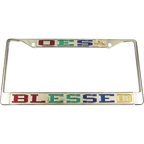 Cultural Exchange Eastern Star Blessed License Plate Frame [Silver Standard Frame - Silver - Car/Truck]