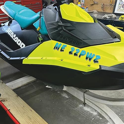 Miniatura 3 de Números de registro de barcos X2 GR  Paquete de 2  Calcomanías de registro estatal personalizadas  Calcomanías de vinilo para barcos de barco con