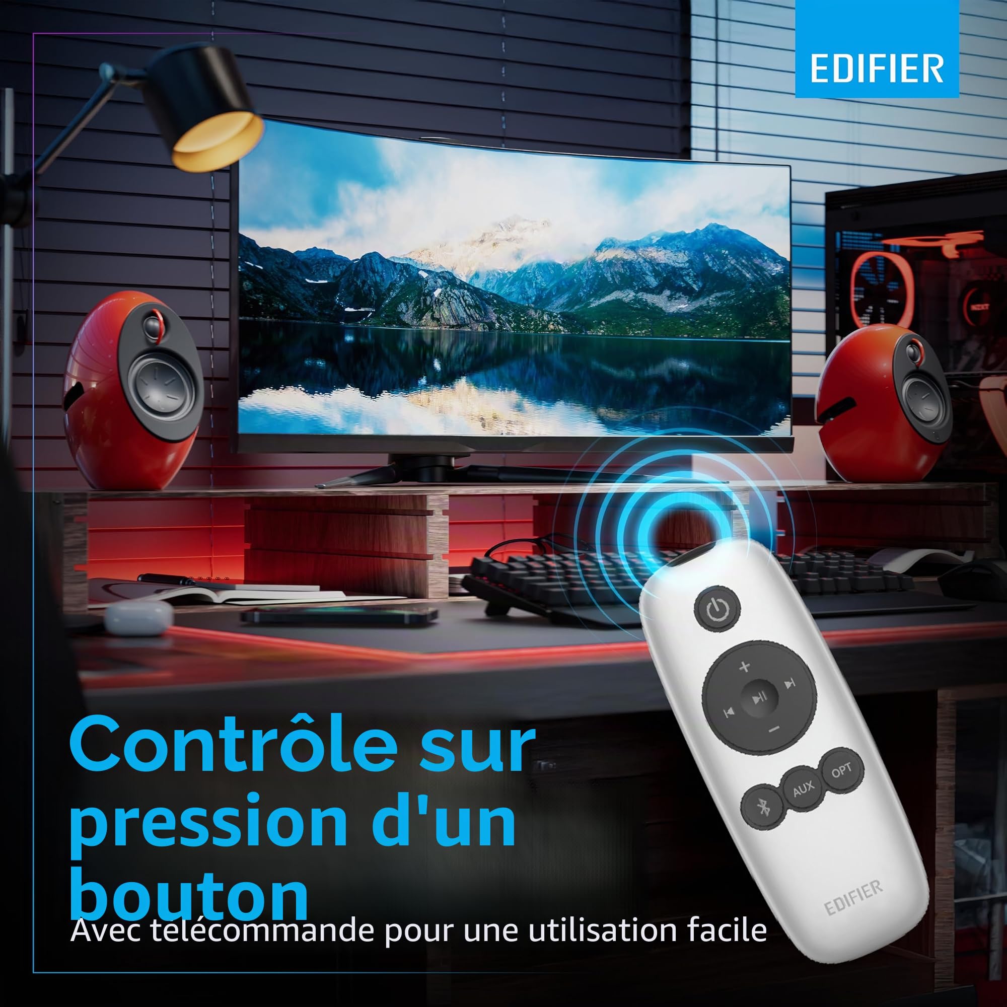 Edifier E25HD Set d'enceintes Design avec Bluetooth Rouge 74 W