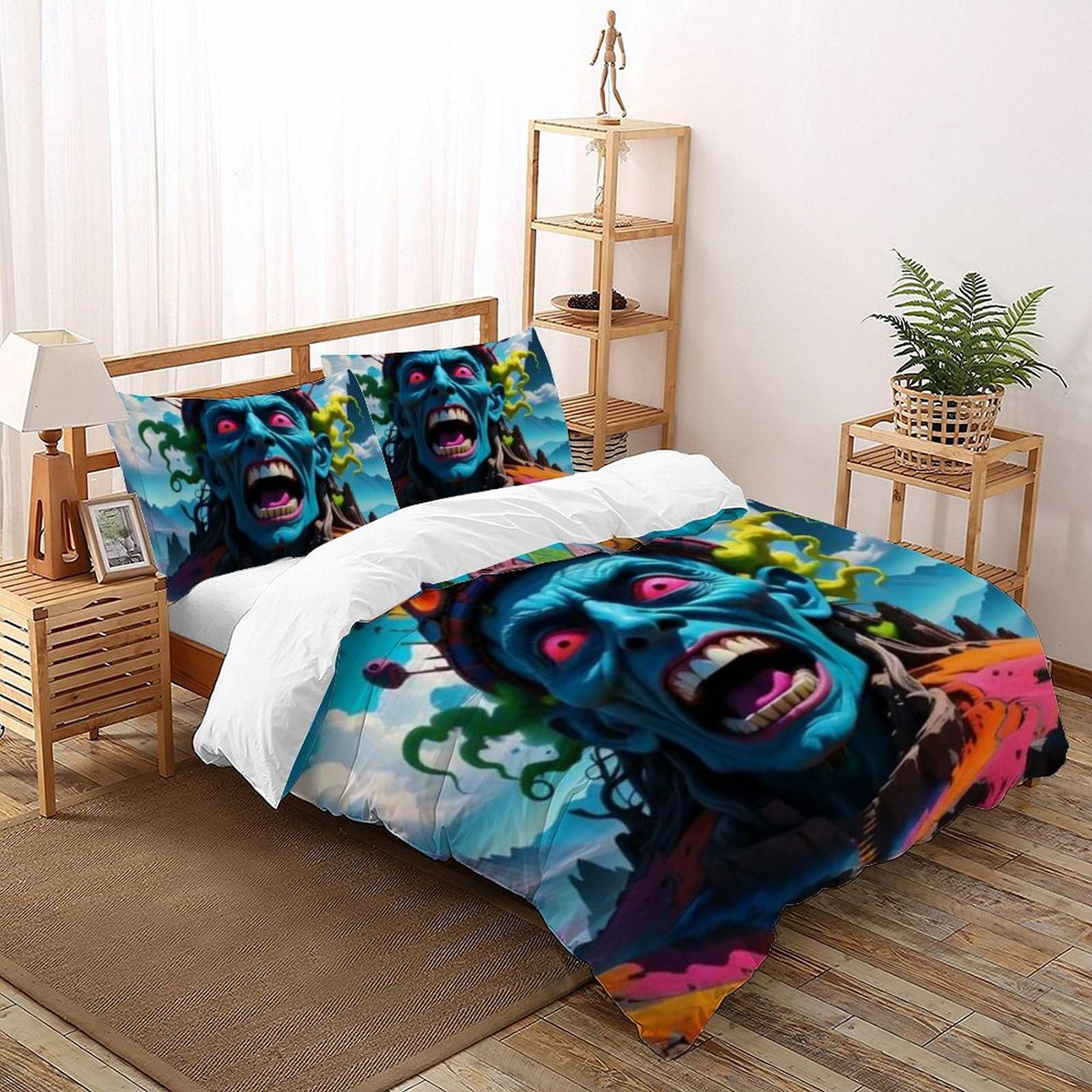 Housse de couette couleur imprimé 3D Barbare Bedding lit double
