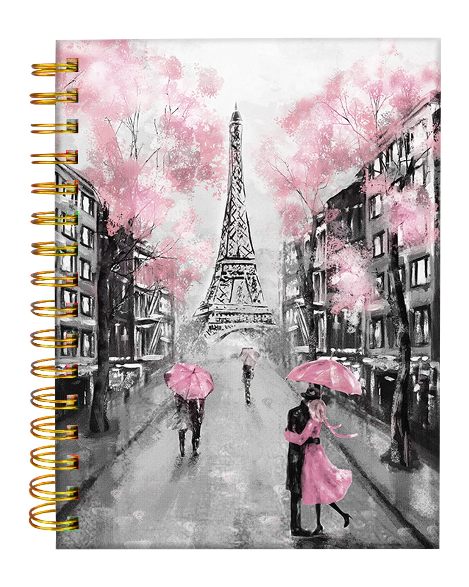 Iampanda Spiral Journal Notebook - Cute A5 College Ruled With Watercolor Floral Design