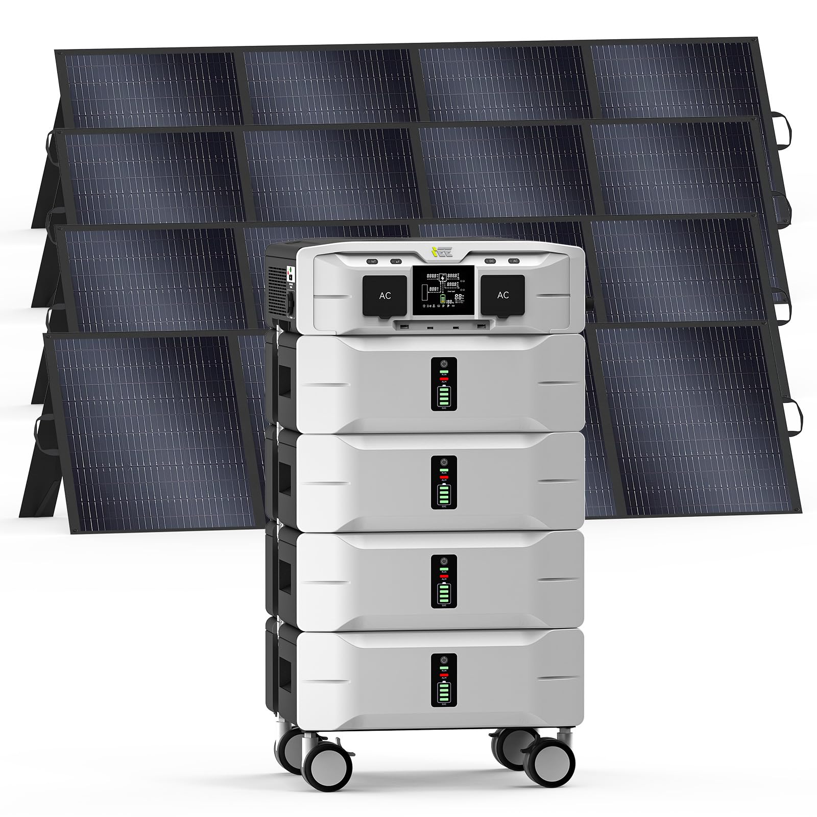 IEE 10 24kWh Portable Power Station SP5000 with 4x200W Solar Panel 120 240V Solar Generator 5000W Peak 9000W