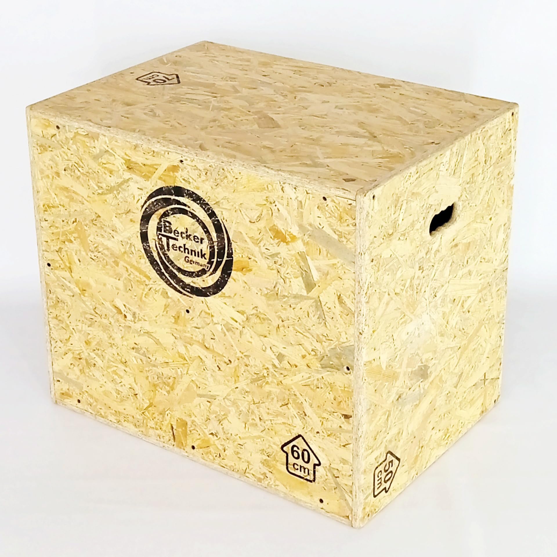 BeckerTechnik Vario-Box Sprungkiste, 3 in 1 Plyo-Box aus OSB-Holz-Platten 50 x 60 x 70 cm, belastbar bis 240 kg, plyo Box, Sprungbox, Jump Box, Sprungkasten, plyobox