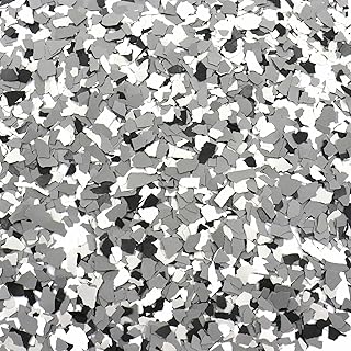 Decorative Color Chips Garage Floor Coating Garage Floor Paint Epoxy Flakes Paint Chips Concrete Floor Coatings for Garage Wall Interior and Exterior House Paint (Gray, Dark Gray, Light Gray, White)