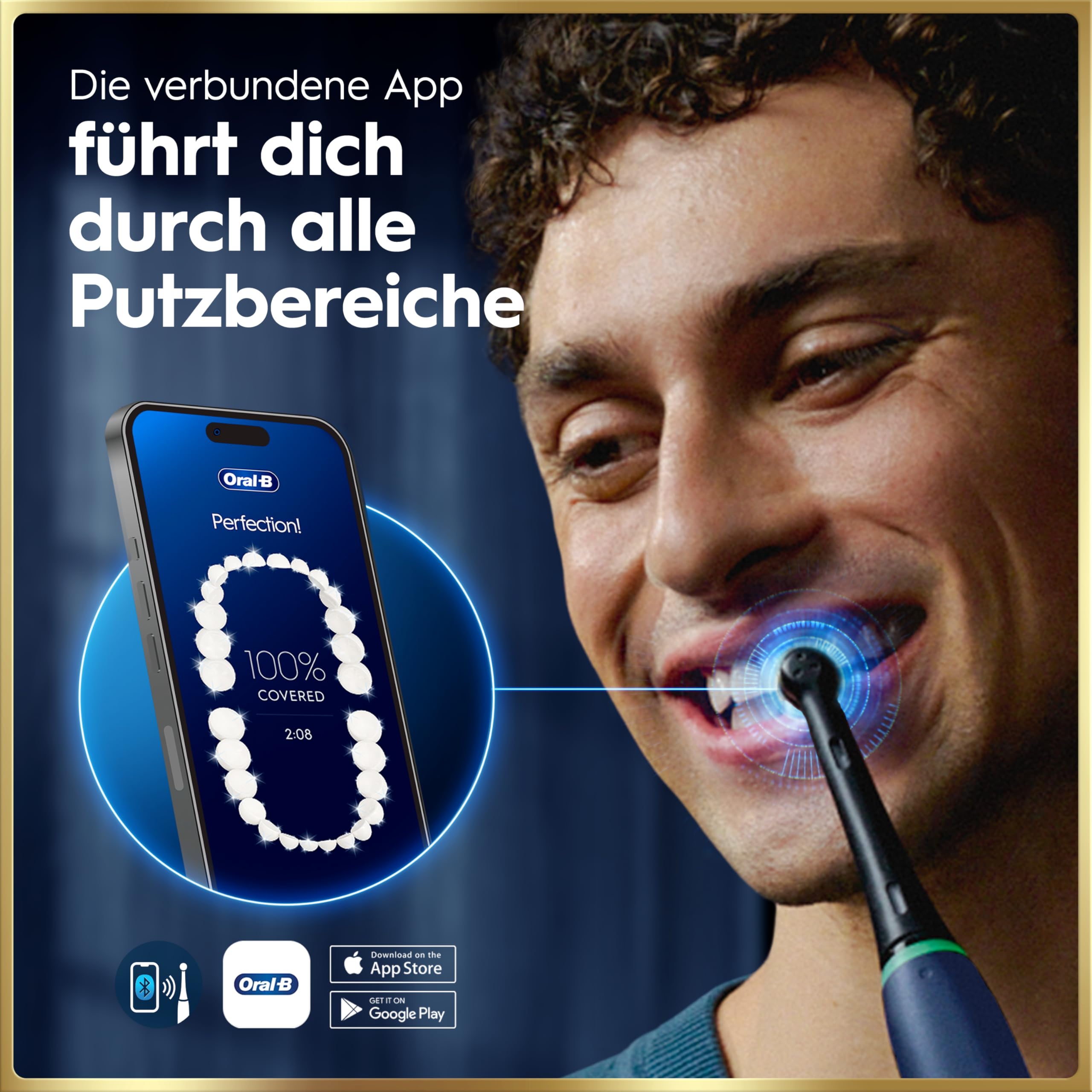 Oral-B iO Series 9 Elektrische Zahnbürste, Blau | Inkl. 3 Aufsteckbürsten, Lade-Reise-Etui, CHIP Testsieger (11/25), Electric Toothbrush mit 7 Modi für Zahnpflege