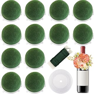 12 Pcs Mini Floral Foam Holder,Round Floral Foam with Green Floral Wire ...