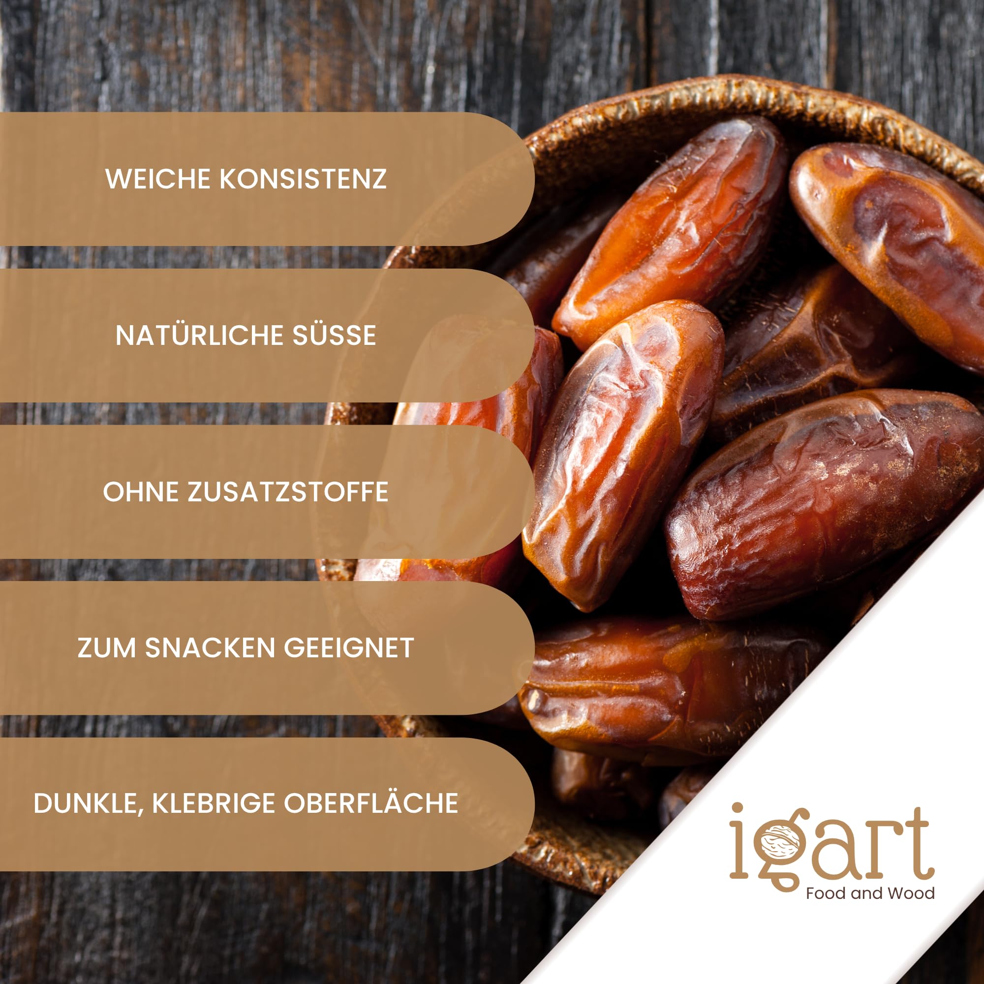 Getrocknete Datteln 10kg ohne Stein 1A Qualität unbehandelt ohne Zusatzstoffe Ideal als Snack, Fruhstuck oder zum Backen 100% natürliche Süße