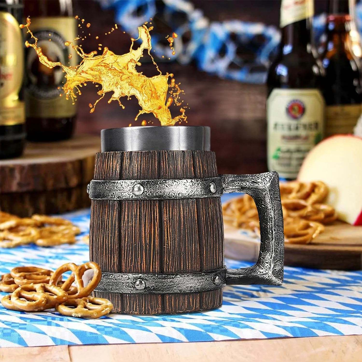 Amazon.co.jp: 樽型 ジョッキ ビールジョッキ マグカップ 600ML ビア