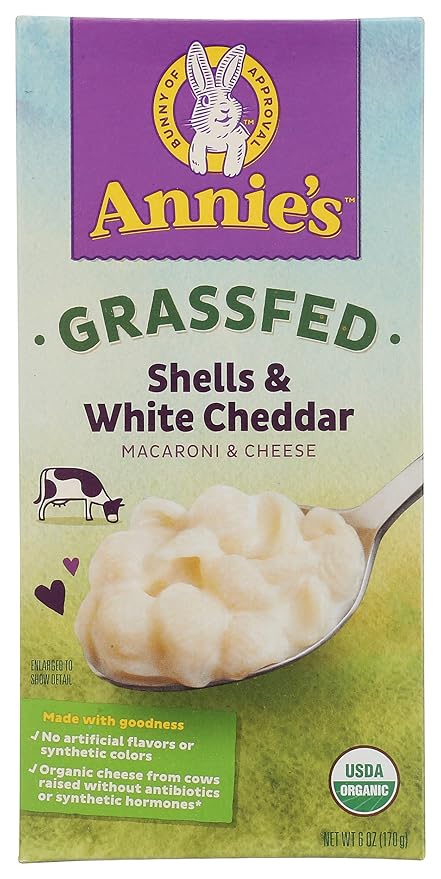 Annies Homegrown Macaroni and Cheese Shell White Cheddar, 6 oz