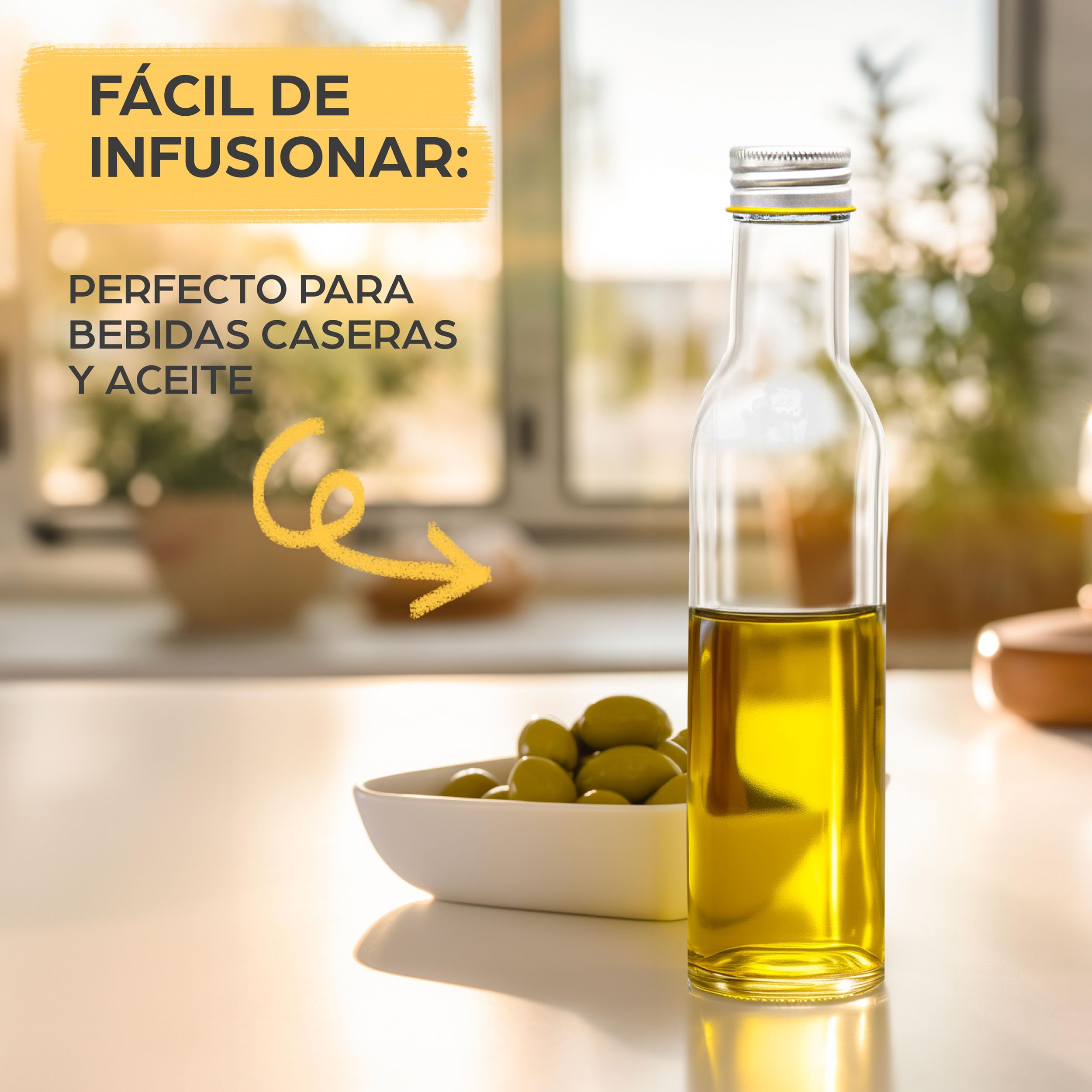 Praknu 12 Botellas Cristal 250ml con Tapón Rosca Hermético - Botella Vidrio para Licores Caseros, Aceite & Cerveza Artesanal