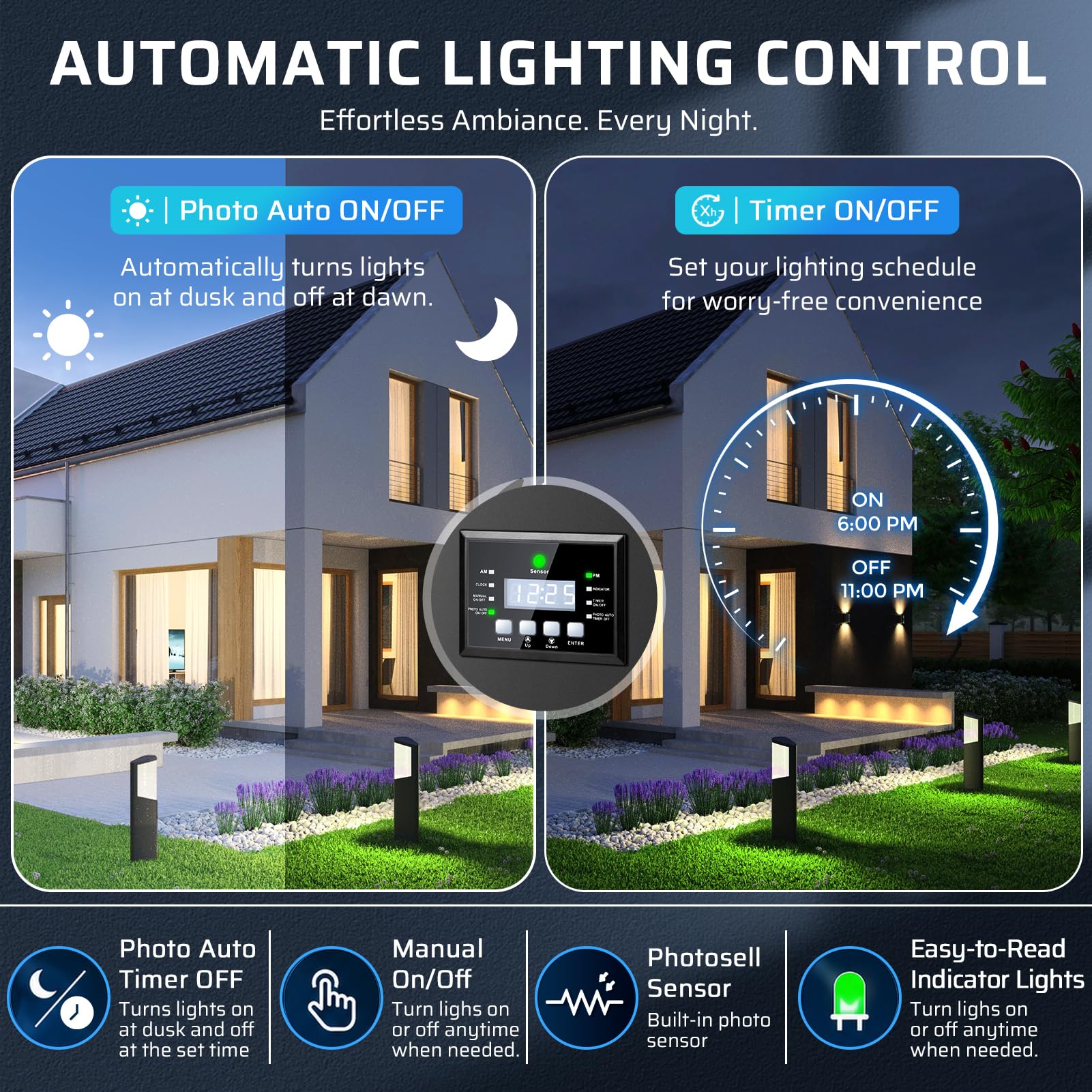 300W Landscape Transformer with Timer & Sensor -3