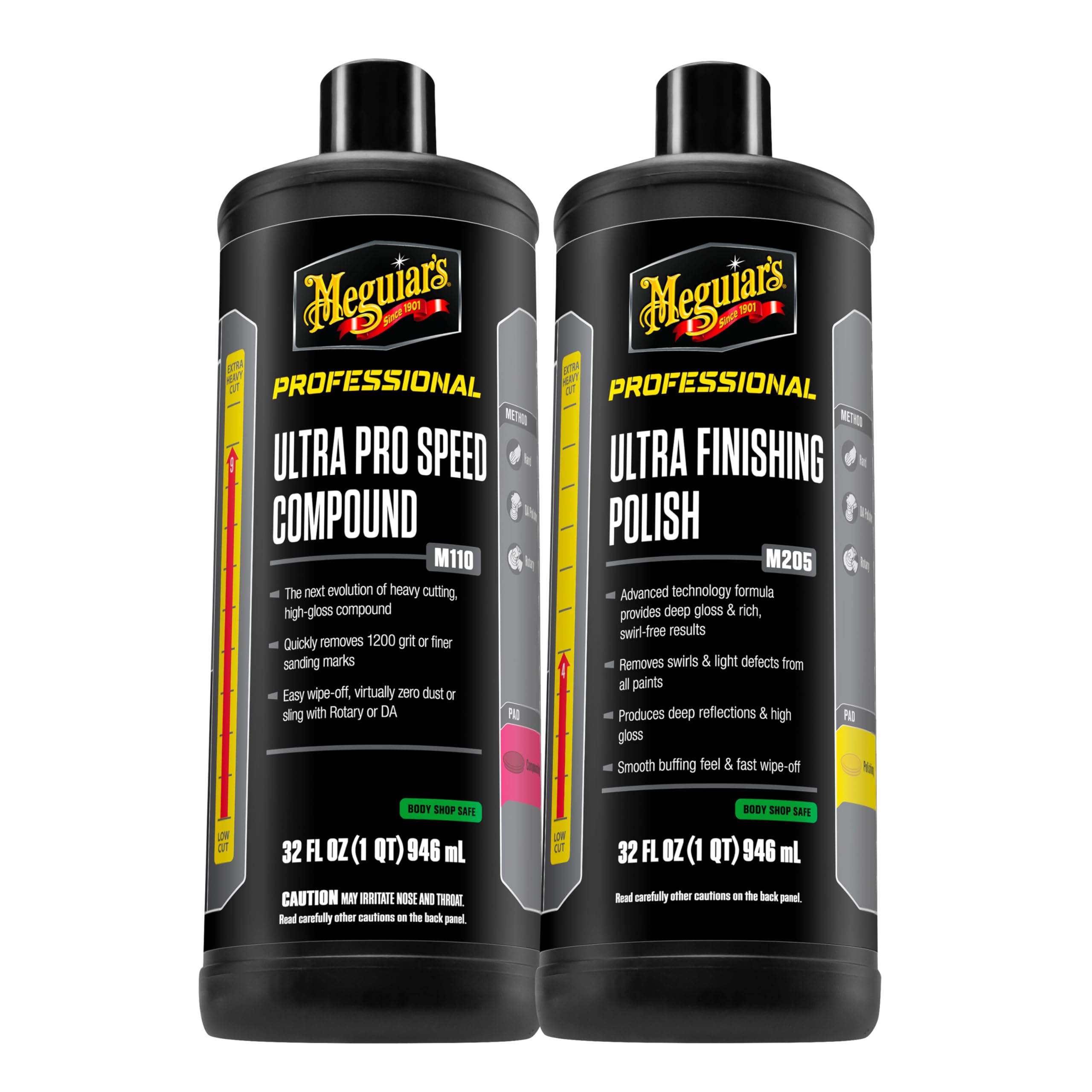 Meguiar'sProfessional Ultra Pro Finishing Polish M210: Achieve a Mirror-Like Finish on Your Car - Professional Finishing Polish to Remove Swirls, Holograms, and Boost Gloss and Shine 128 Oz, 1 Ga