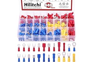 Hilitchi 440Pcs Insulated Electrical Wire Crimp Terminals Connectors Kit