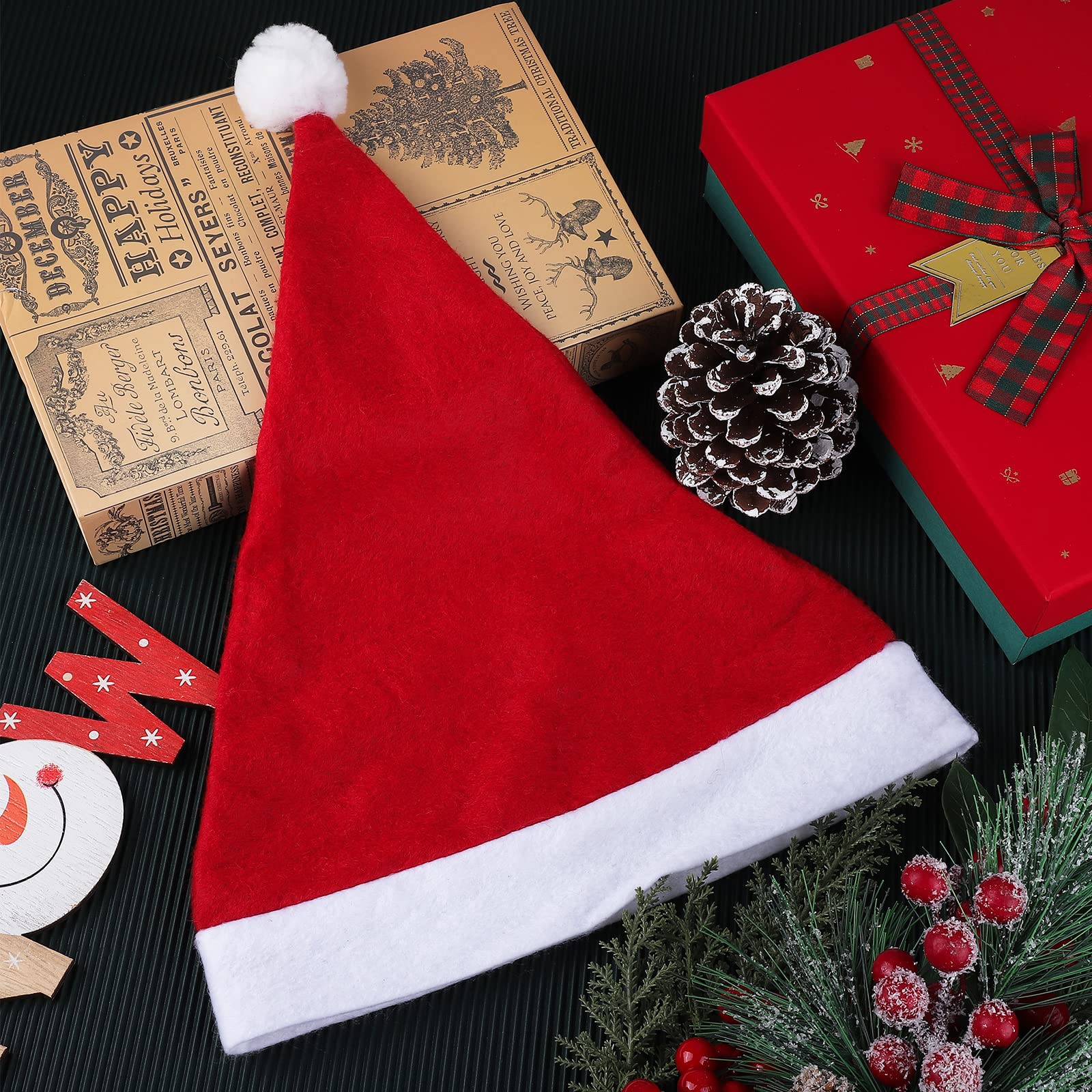 36 sztuk świątecznych czapek 38 x 38 cm duża włóknina kostium kapelusz Boże Narodzenie czerwone czapki Świętego Mikołaja dla dzieci