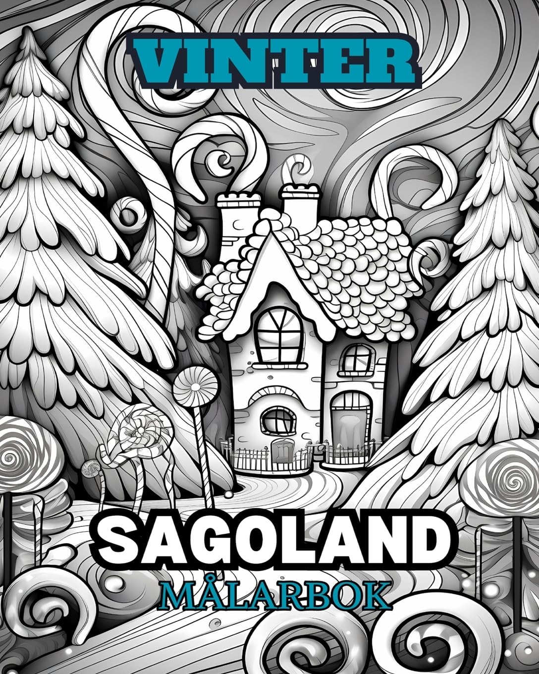 VINTERPARADIS Målarbok för vuxna: Med vinterscener, snöiga träd, söta djur och mer.
