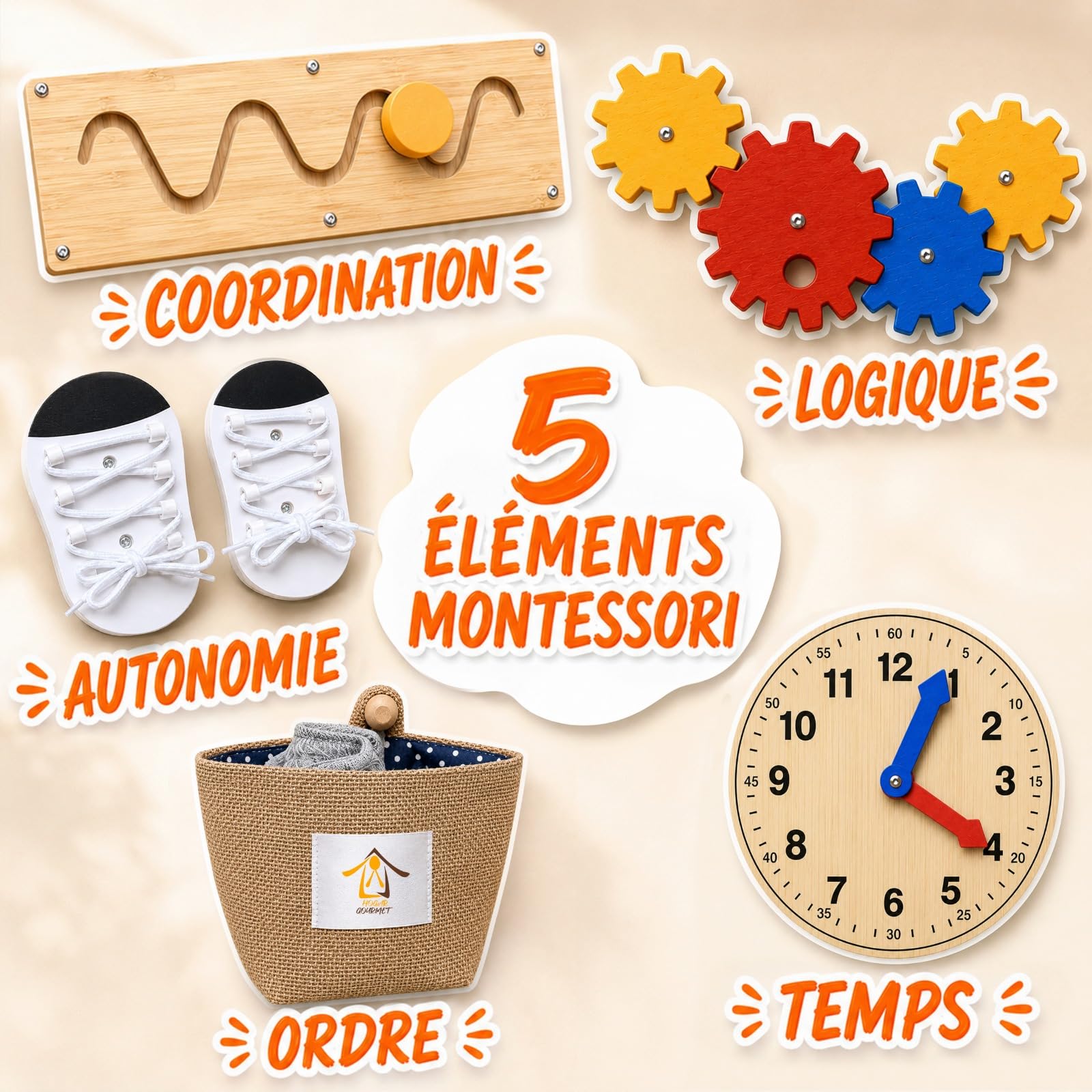 Tour d Observation Enfant 5 en 1 en Bambou - Tour d'observation Montessori