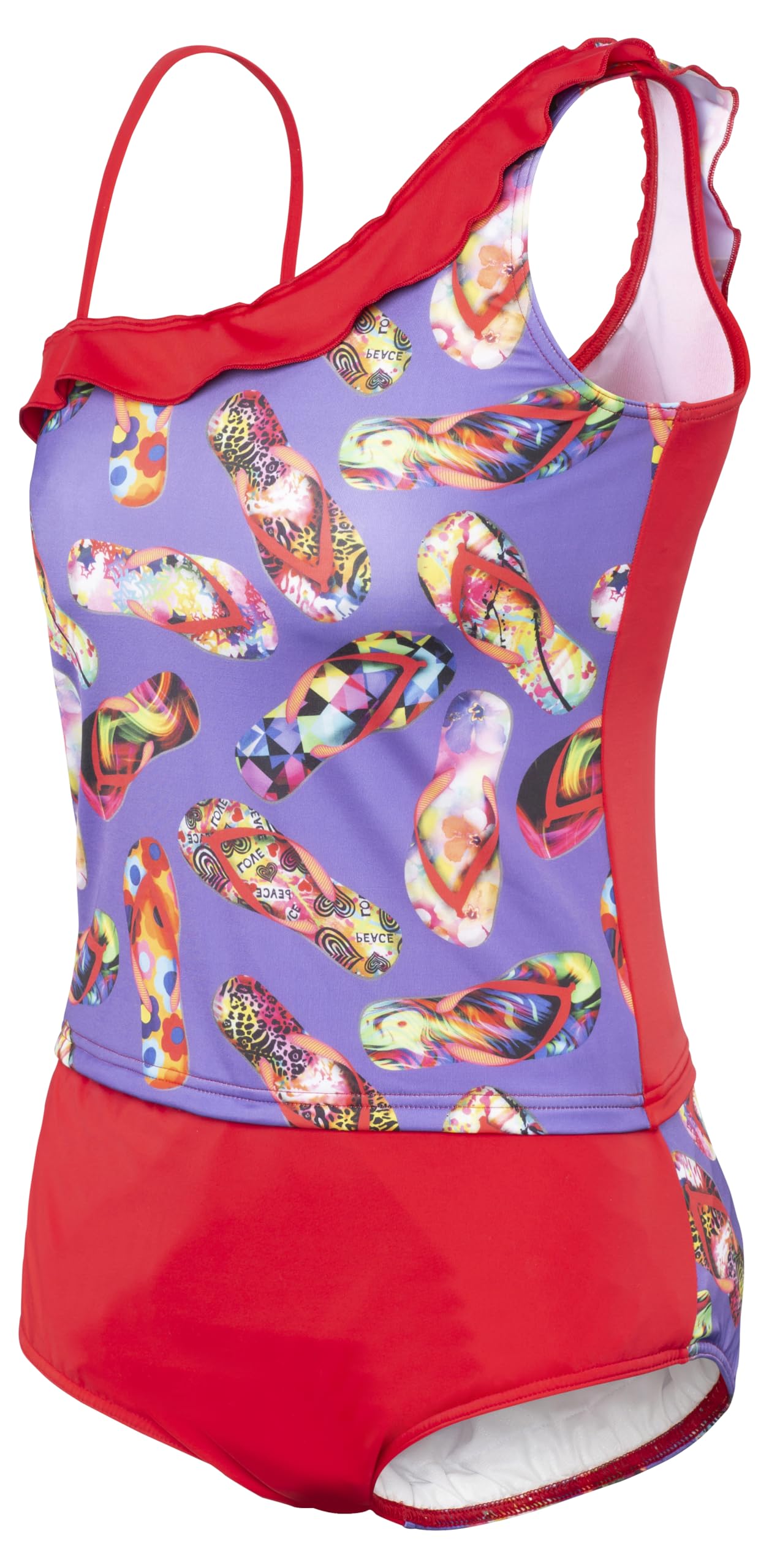 Tongs tankini pour fille avec slip - Tissu résistant au chlore UVF 50+ - Lavable en machine et séchage rapide