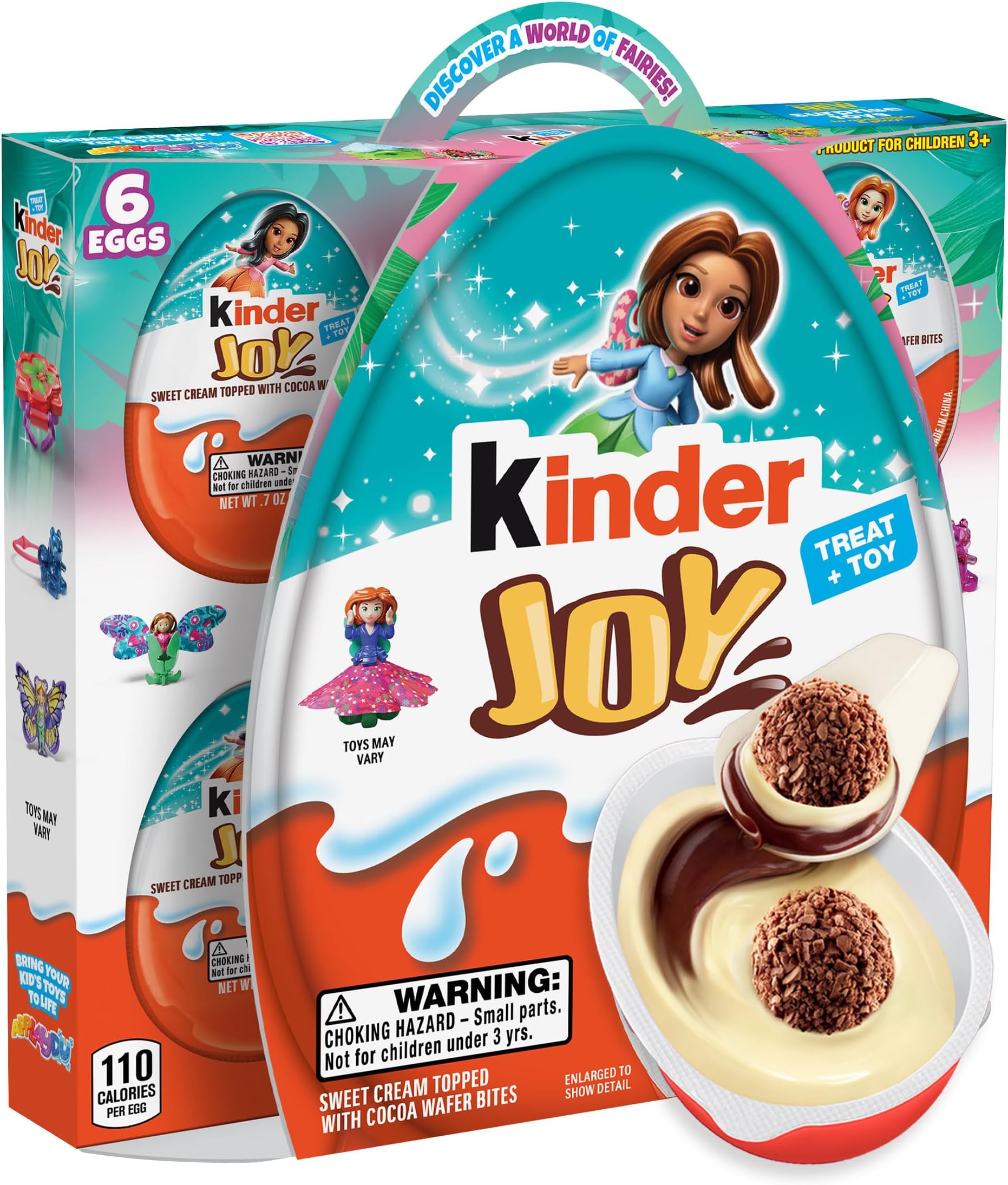 Kinder Joy Eggs, 6 Count, Treat Plus Toy, Sweet Creams and Chocolatey Wafers, Individually Wrapped, 4.2 oz