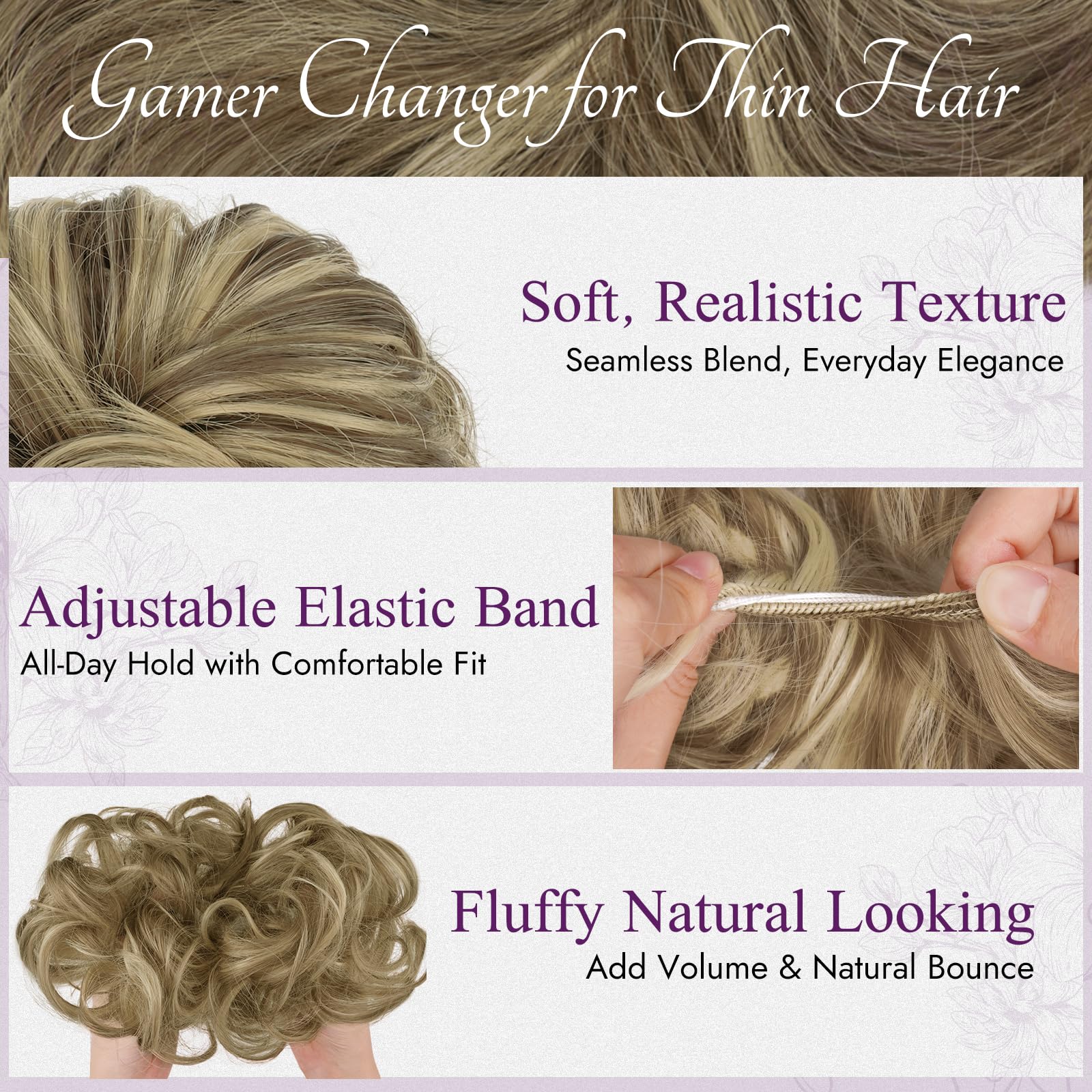 BARSDAR 2 PCS Messy Bun Hair Pieces - Image 3
