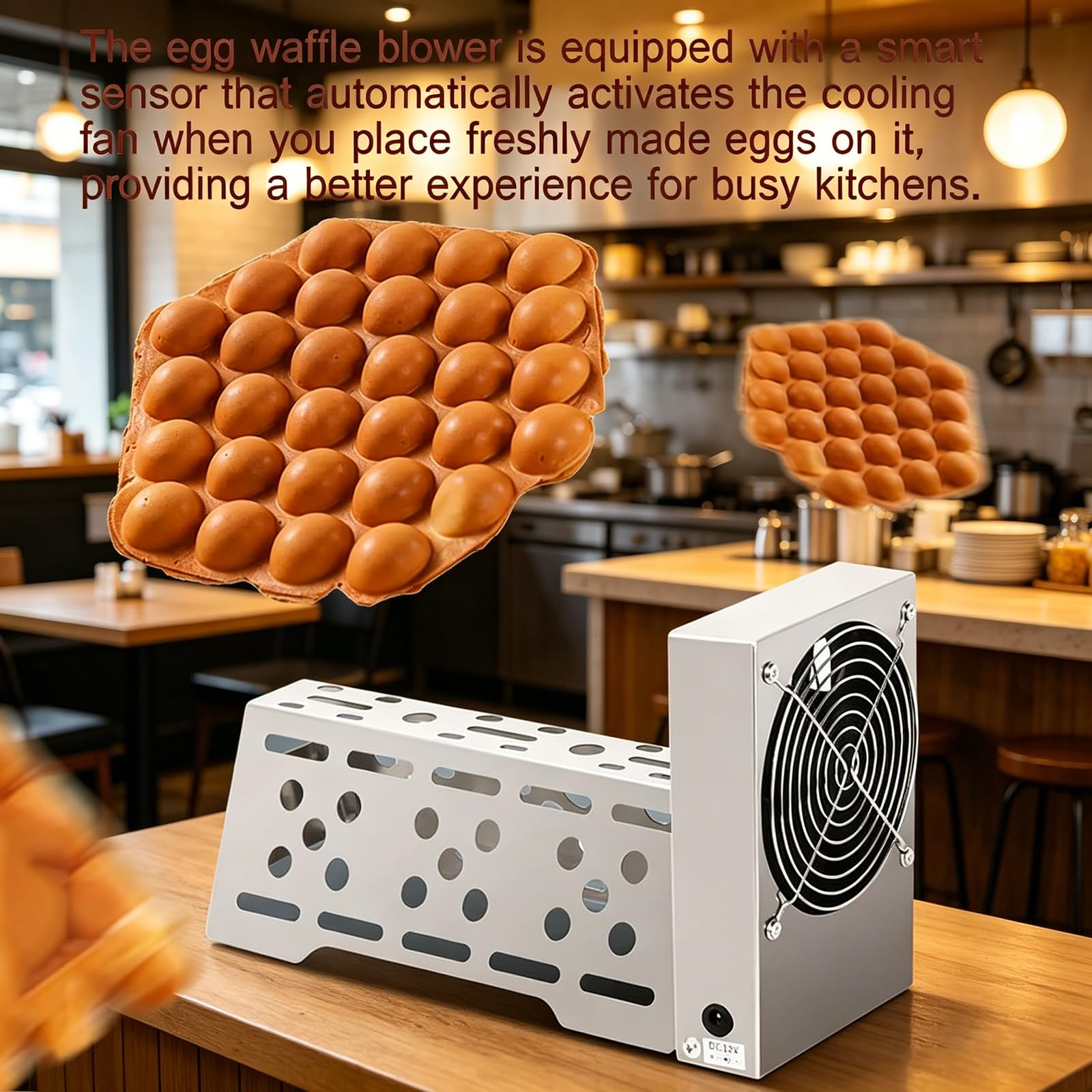 Piastra Automatica per Waffle da 30 W con induzione, Raffreddamento rapido e dissipazione del Calore, Ideale per Fast Food, ristoranti e Snack Bar - Perfetta per delizios,