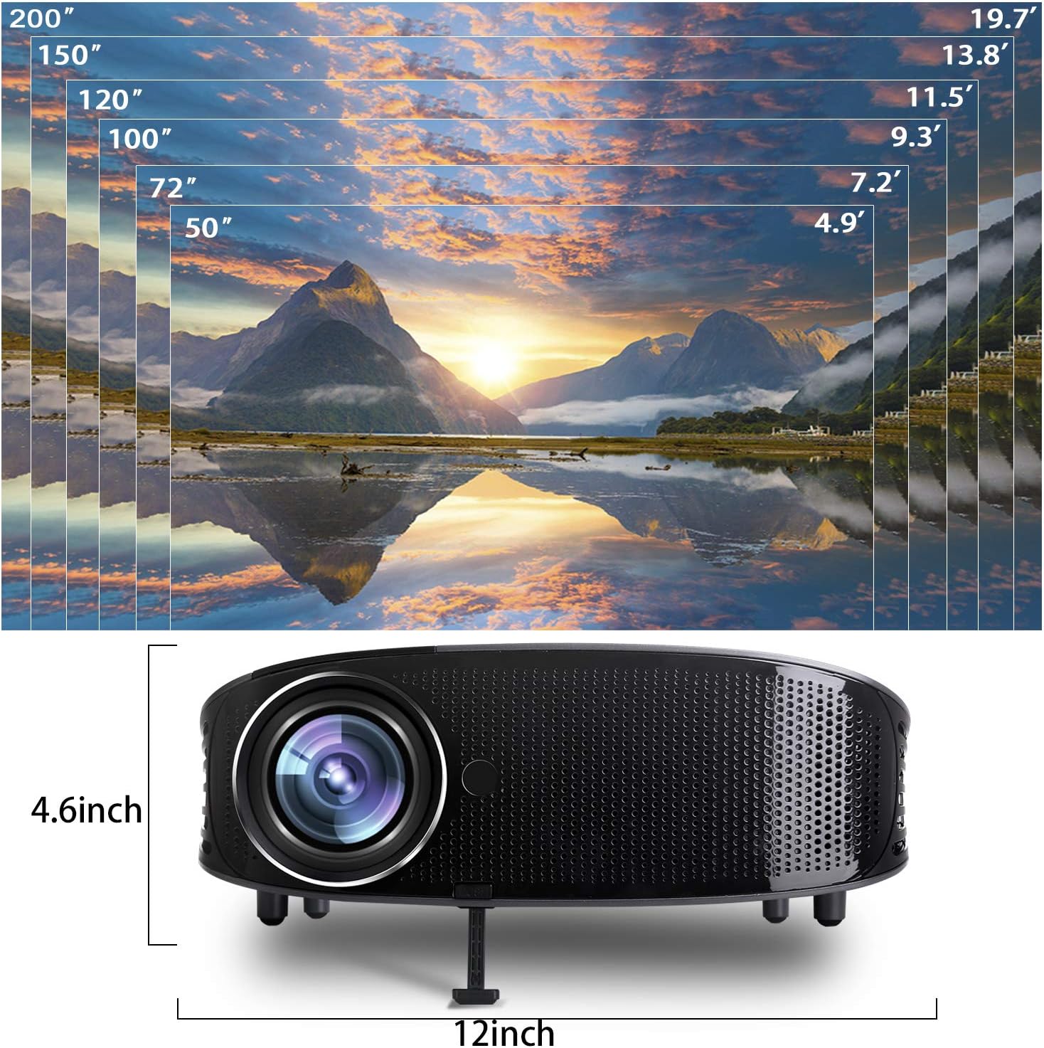Blасk Frіdау - 50% оƒƒ Video Projector,DHAWS 3800LM 1080P Full HD HDMI Office Projector for Laptop Business PowerPoint Presentation and Home Theater (with PPT clicker) 🛒 Crаzу Dеаlѕ Video Projector,DHAWS 3800LM 1080P Full HD HDMI Office Projector for Laptop Business PowerPoint Presentation and Home Theater (with PPT clicker)