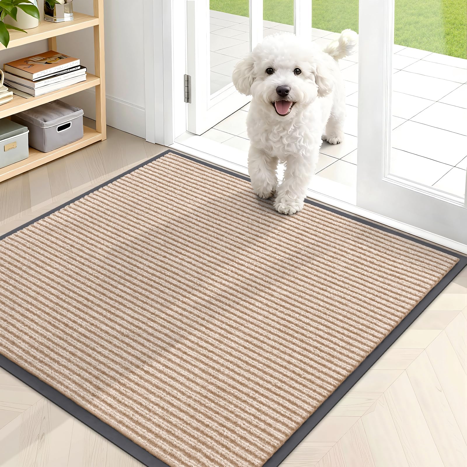 OLANLY Front Door Mat Indoor Outdoor Entrance, Waterproof Heavy Duty Doormat, Fade Resistant, Low Profile, Easy Clean Patio Porch Welcome Floor Mats for Entry, 29.5x17, Beige — view 72