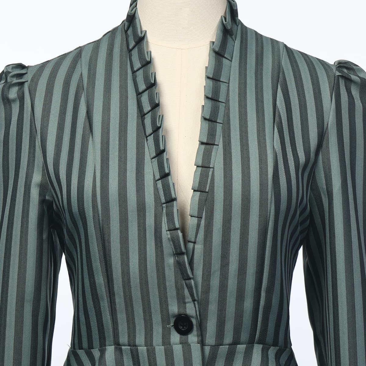 Women's Steampunk Long Striped Jacket Renaissance Victorian Gothic Blazer Jacket Coat
