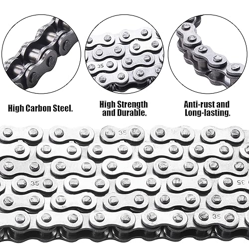 Cadena de 35 rodillos de 140 eslabones + disyuntor de cadena, apto para Coleman CT200U CC100x Baja Doodle Bug Blitz Dirt Bug Racer Motor Sports DB30