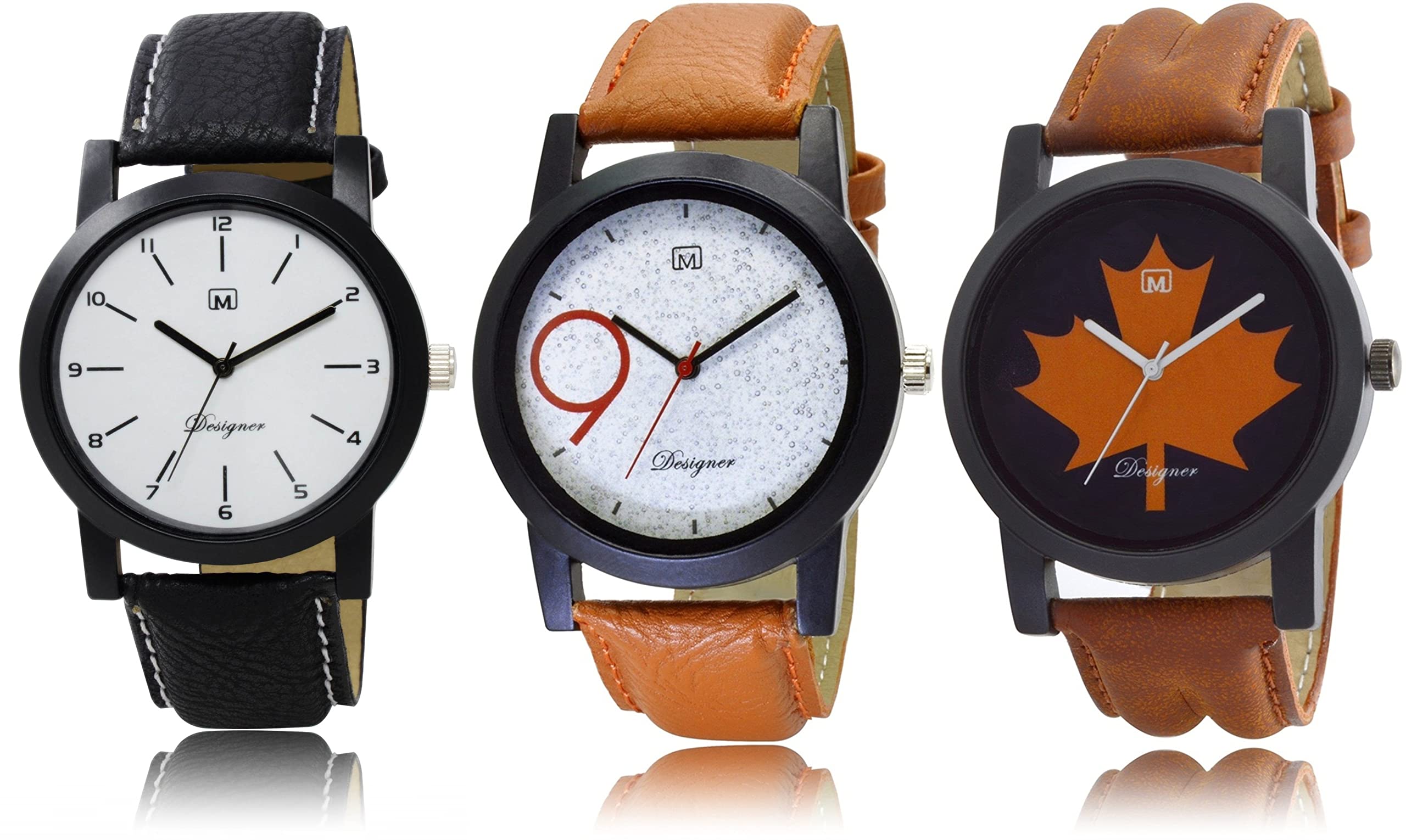 FEMEO Boys & Gents Stylish New Combine 3 Designer Combo Black&White Dial Watches for Man & Boys (B09KRWXCBW) Amazon Price History, Amazon Price Tracker