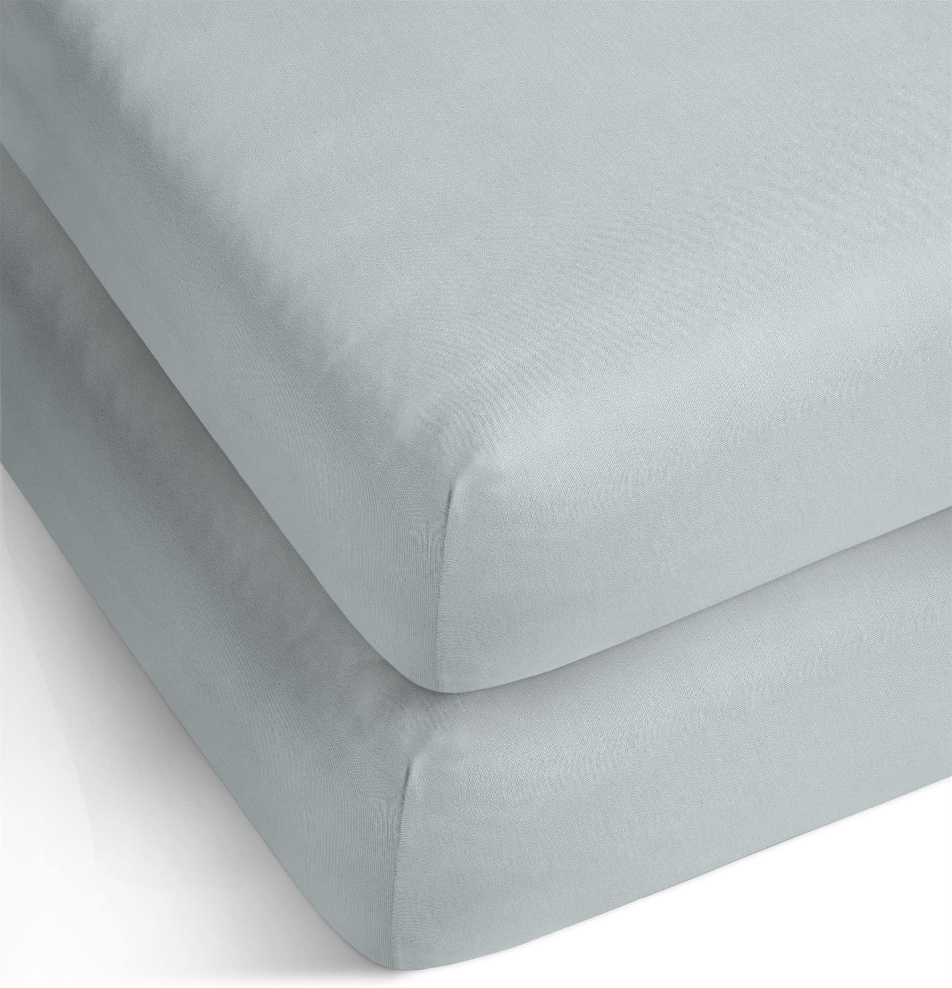 2 x Bambus Spannbettlaken Spannbetttuch Bettlaken aus 100% Bambus 210 g/m² Öko Tex Blau 90-100 cm x 200 cm x 30 cm