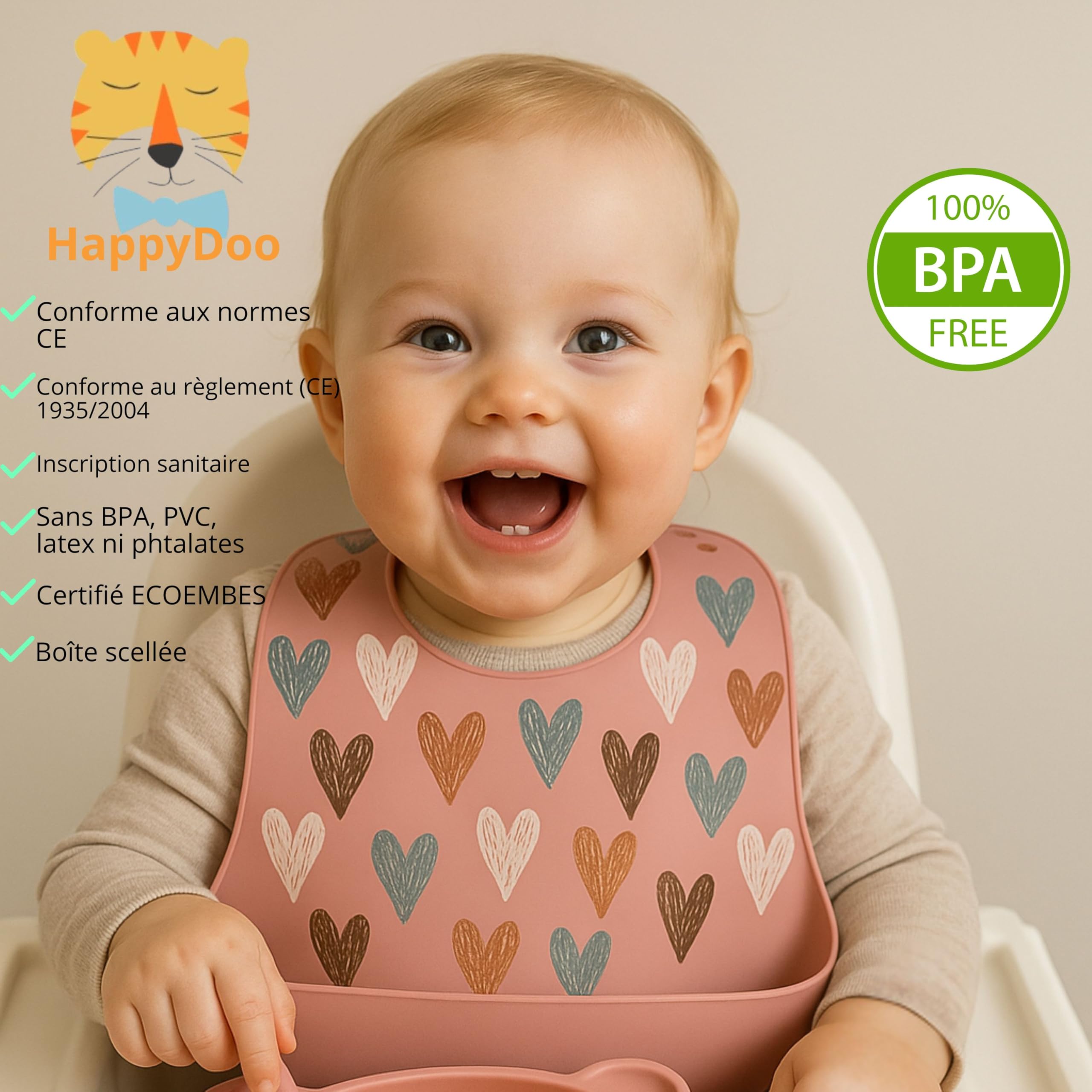 Coffret Repas Bébé en Silicone 12 Pièces | Assiette à Ventouse + Bol + Tasse 3en1 + Couverts + Bavoirs Imperméables + Tétine Grignoteuse | Sans BPA | Compatible Micro-ondes et Lave-vaisselle