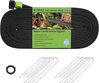 Flat Soaker Hose 25 FT, Sprinkler Soaker Hose for Garden Bed, Drip Syste...