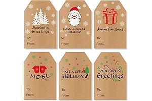 120-Pack 2x3 Kraft Christmas Package Labels & Tags