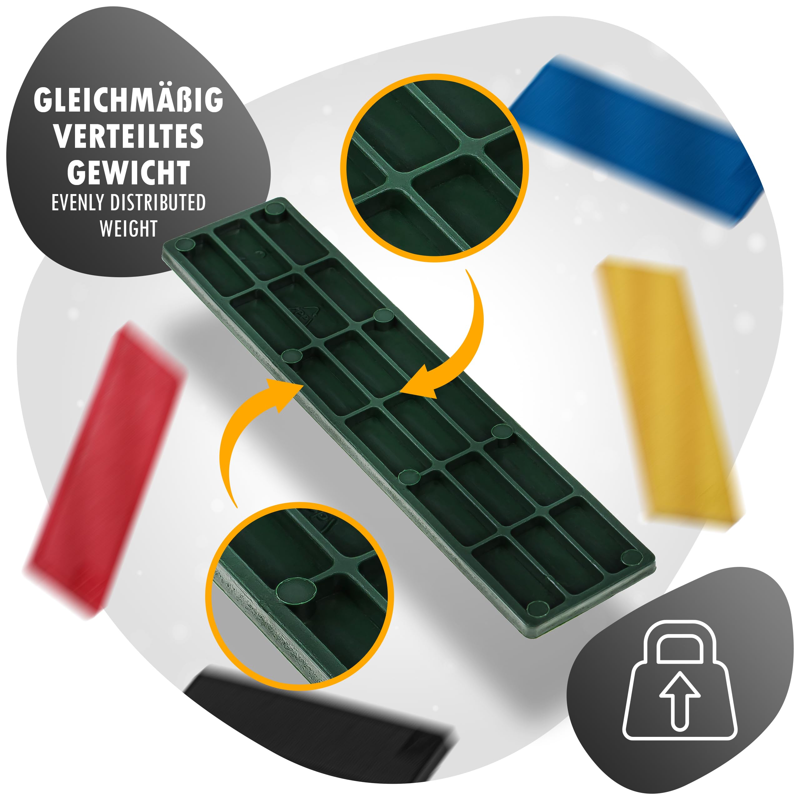 72 Abstandshalter Aus Kunststoff - 6 Verschiedene Dicken Für Fliesen & Böden