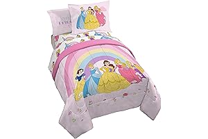 Jay Franco Disney Princess Rainbow 7 Piece Full Bed Set