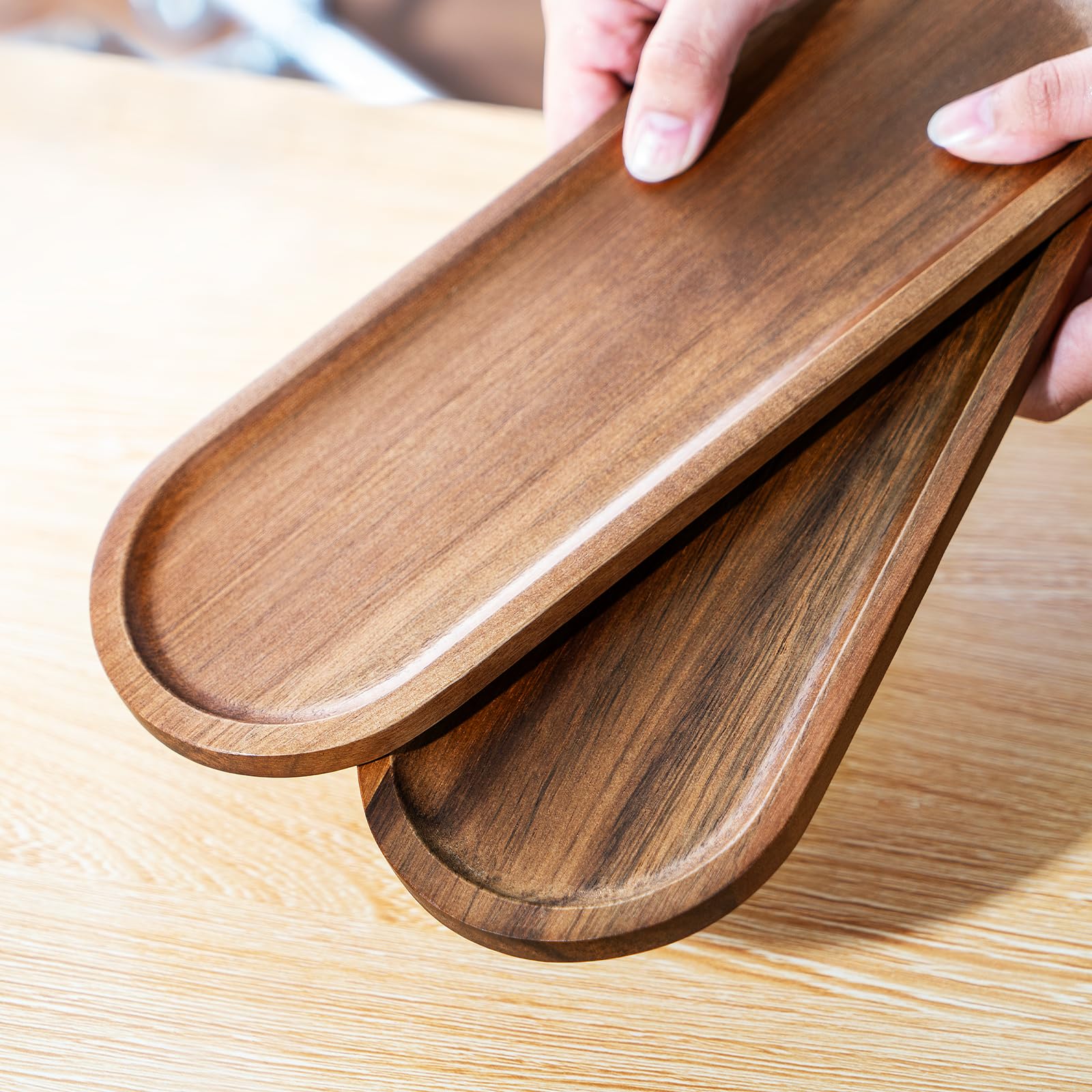 木製トレー　楕円形　小　長細い楕円 木製トレー楕円形小長細い楕円