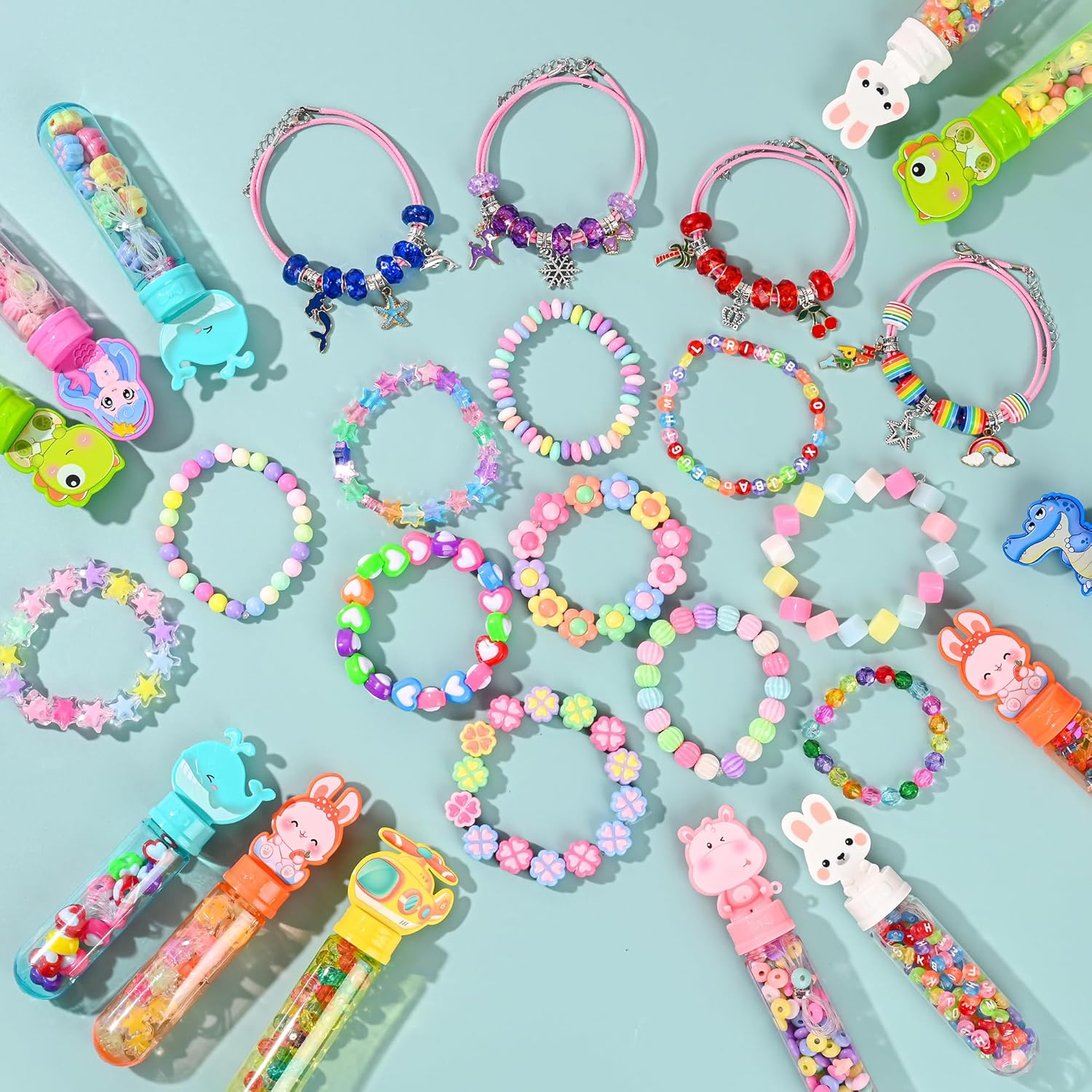 Ulema 24 Pack Return Gifts Charm Bracelet Jewelry Making Kit Birthday Valentine's Day Gifts for Friends