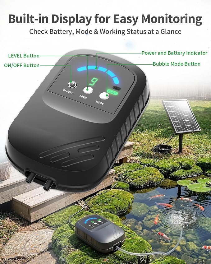 Aerador Solar para Estanque con Bomba de Aire Ajustable miniatura 6