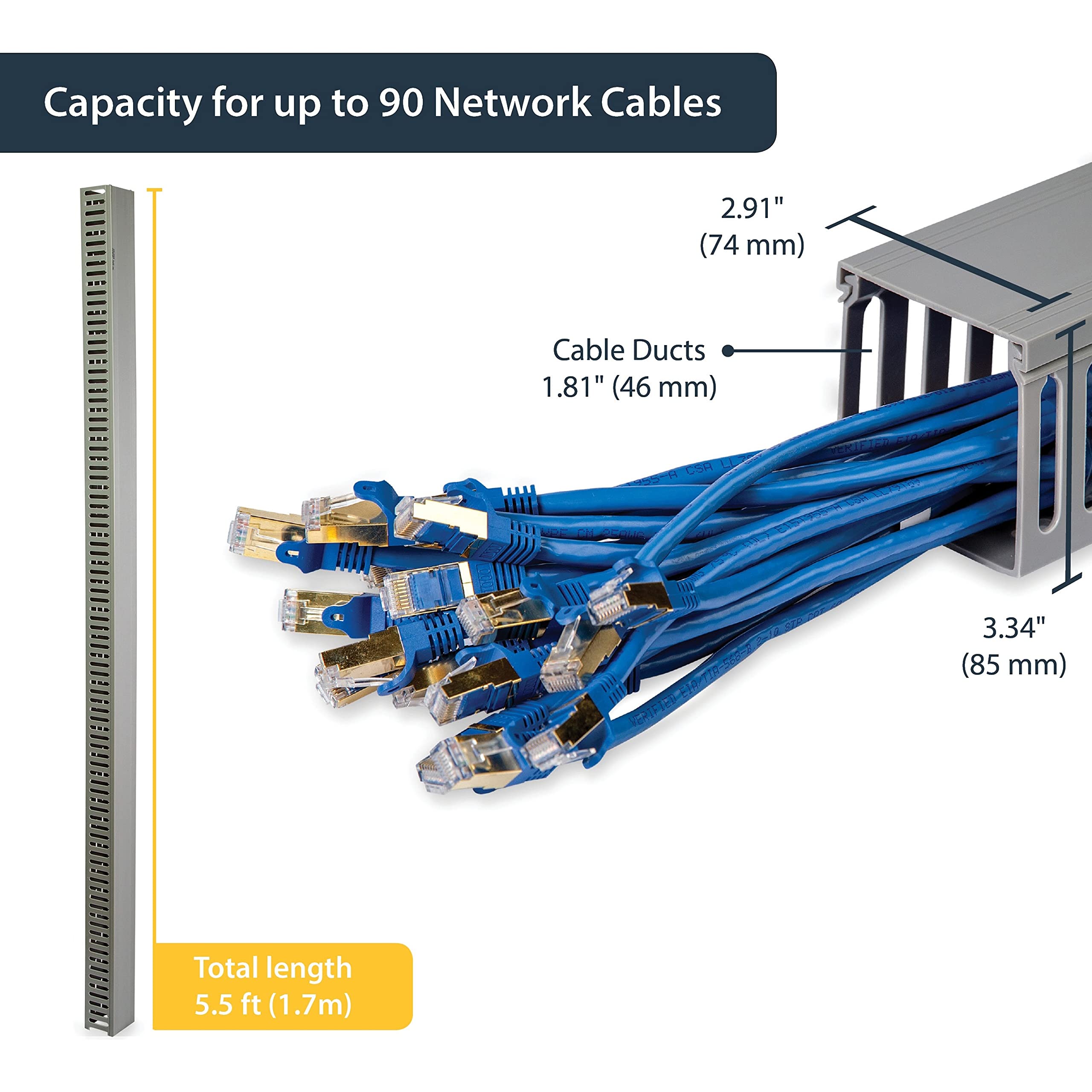 Server Rack Cable Management 3x3in Open Slot Network
