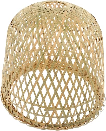 Uonlytech Pantalla de bambú colgante lámpara lámpara boho aplique de pared rústico lámpara de pared lámpara de pared cubierta de luz de bambú