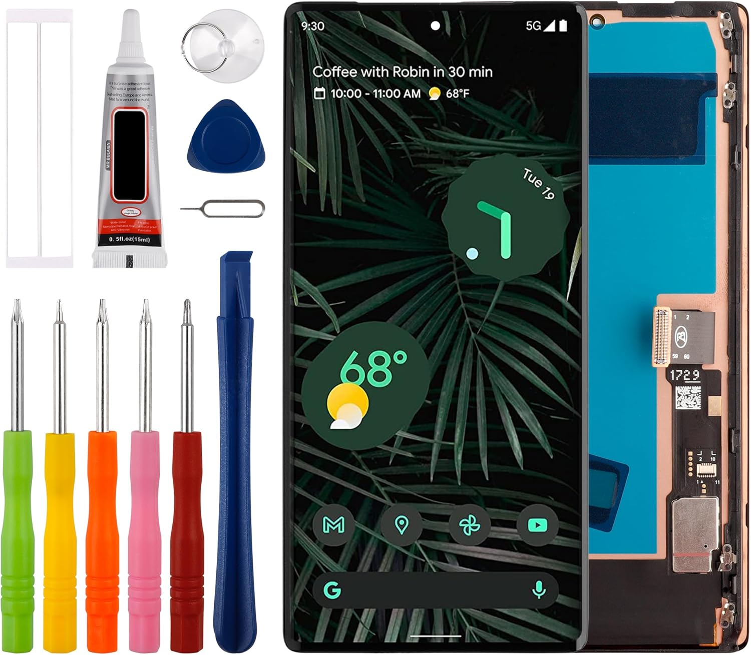 [Supports Fingerprints][New] Duotipa OLED Display Touch Screen Digitizer Assembly Replacement for Google Pixel 6 Pro 5G GLUOG,G8VOU with Technical Repair Tools Kit-Not Fingerprint Reader.