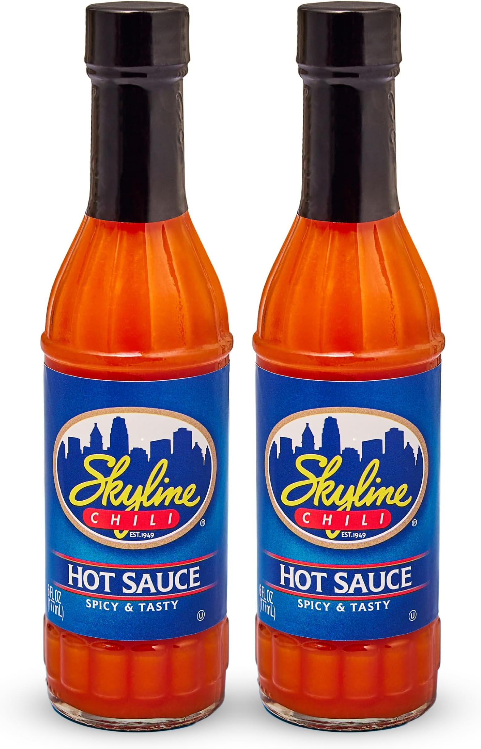 Hot & Spicy Sauce – Authentic Cincinnati Restaurant-Style Secret Recipe with Tabasco, Cayenne, and Jalapeño Peppers, Gourmet Chili Sauce for Coneys & Spaghetti – 2 Bottles, 6 oz Each