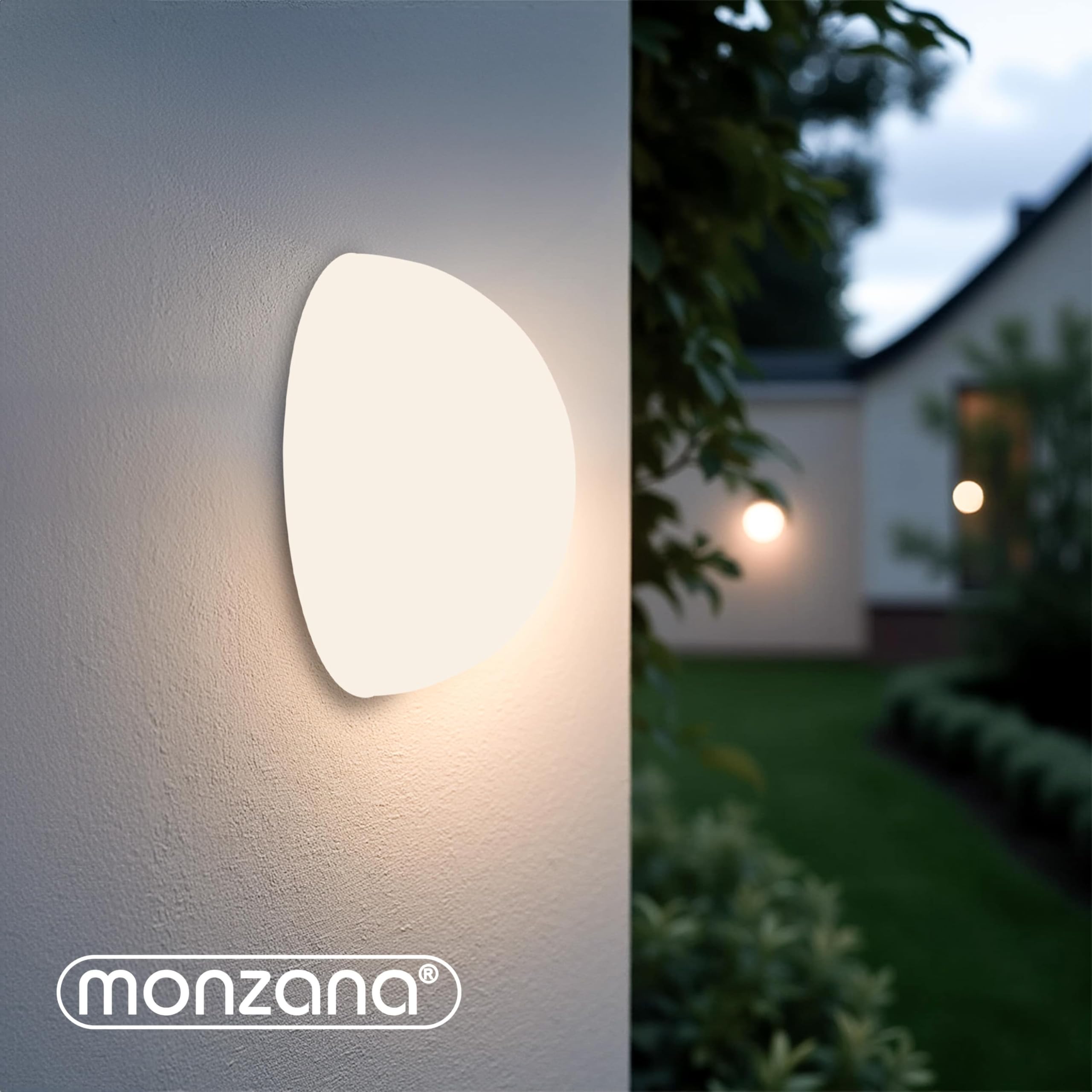 Monzana® Lampada Solare a LED da Esterno Set da 6 Protezione IP44 Sensore Crepuscolare Luce da Giardino per Esterni Luci Illuminazione Decorazioni Balcone Bianco