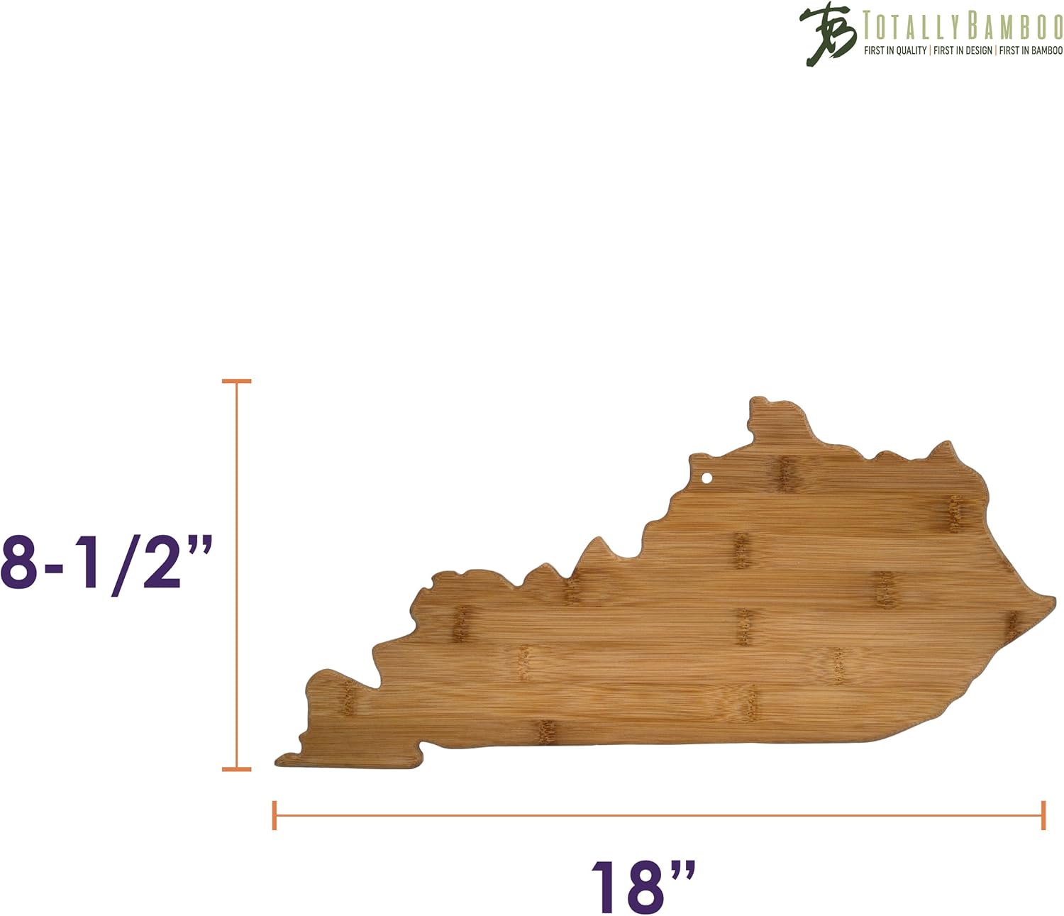 Totally Bamboo Kentucky State Shaped Bamboo Serving and Cutting Board - Image 5