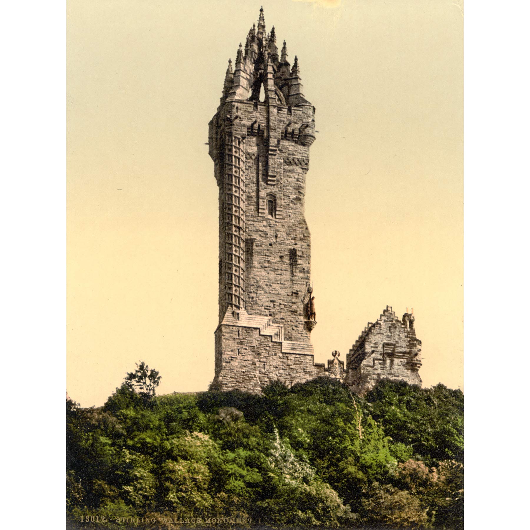 Artery8 Wallace Monument Stirling Photomechrome Large XL Wall Art Canvas Print