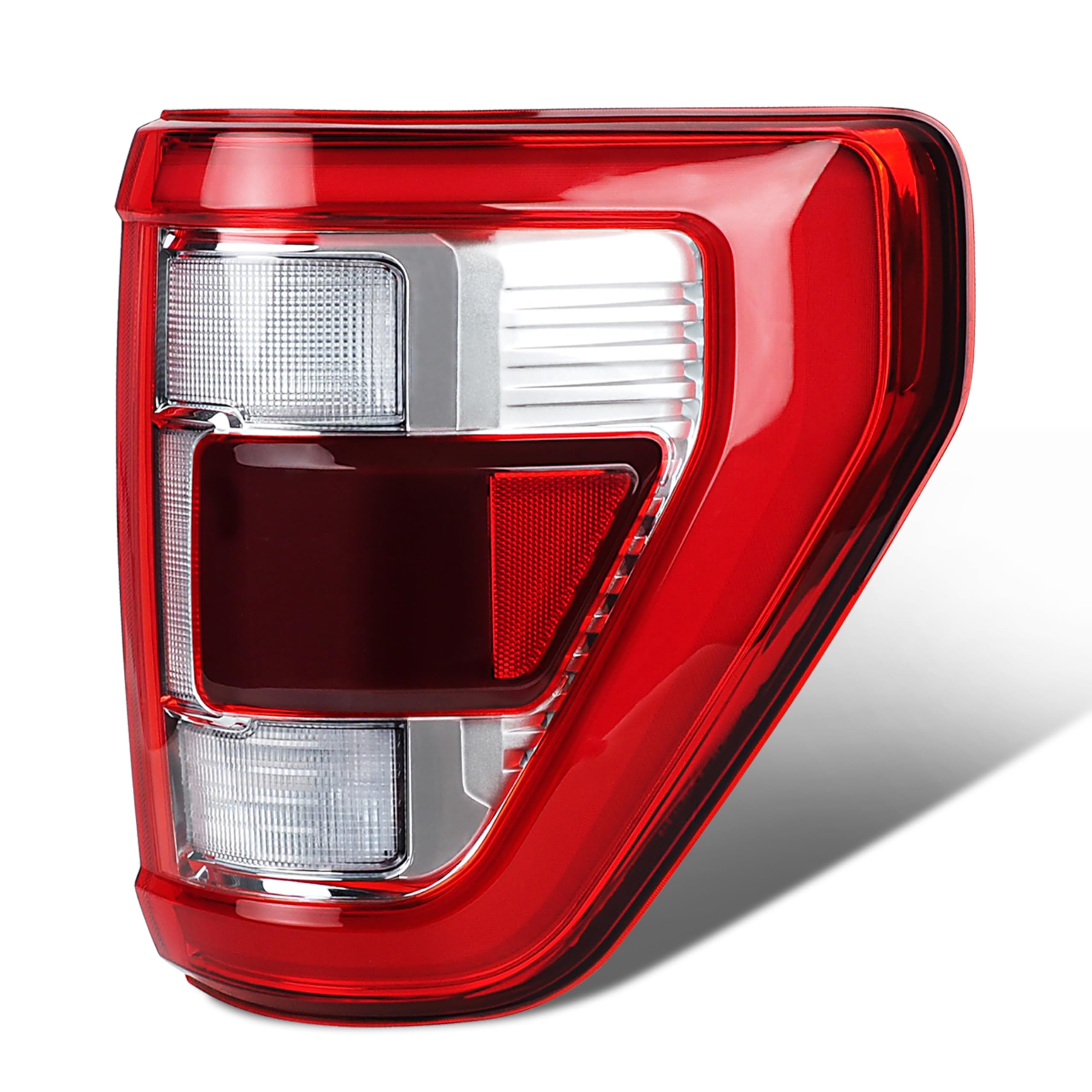 LED Chrome Tail Light Compatible with Ford F150 2021 2022 2023 King Ranch Lariat Limited Platinum Taillights W/Blind Spot Right Passenger Side, Module Not Included, Replace OEM: ML3Z13404D
