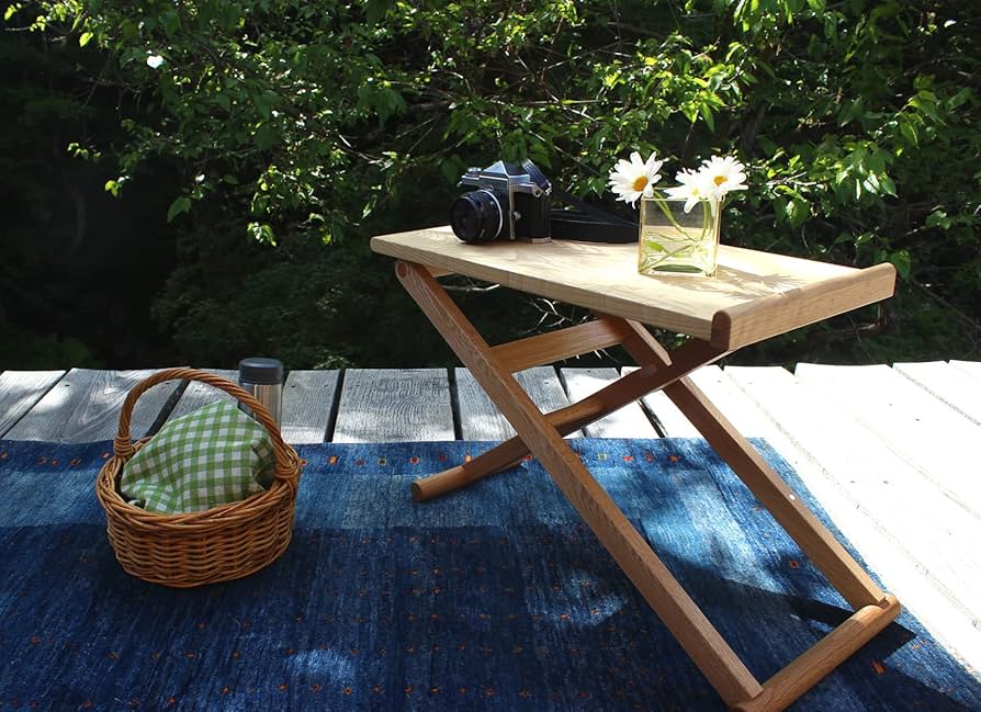 Amazon｜オークヴィレッジ 折りたたみサイドテーブル ナチュラル