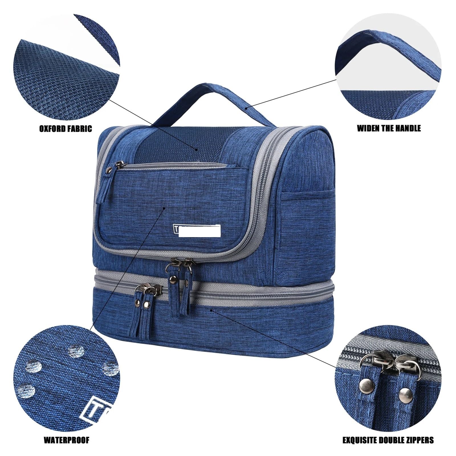 Neceser Hombre Neceser portátil con Gancho Colgante for Hombre, Bolsa de Maquillaje, Organizador Viaje, Almacenamiento cosméticos for Mujer Neceser Viaje(Grey)
