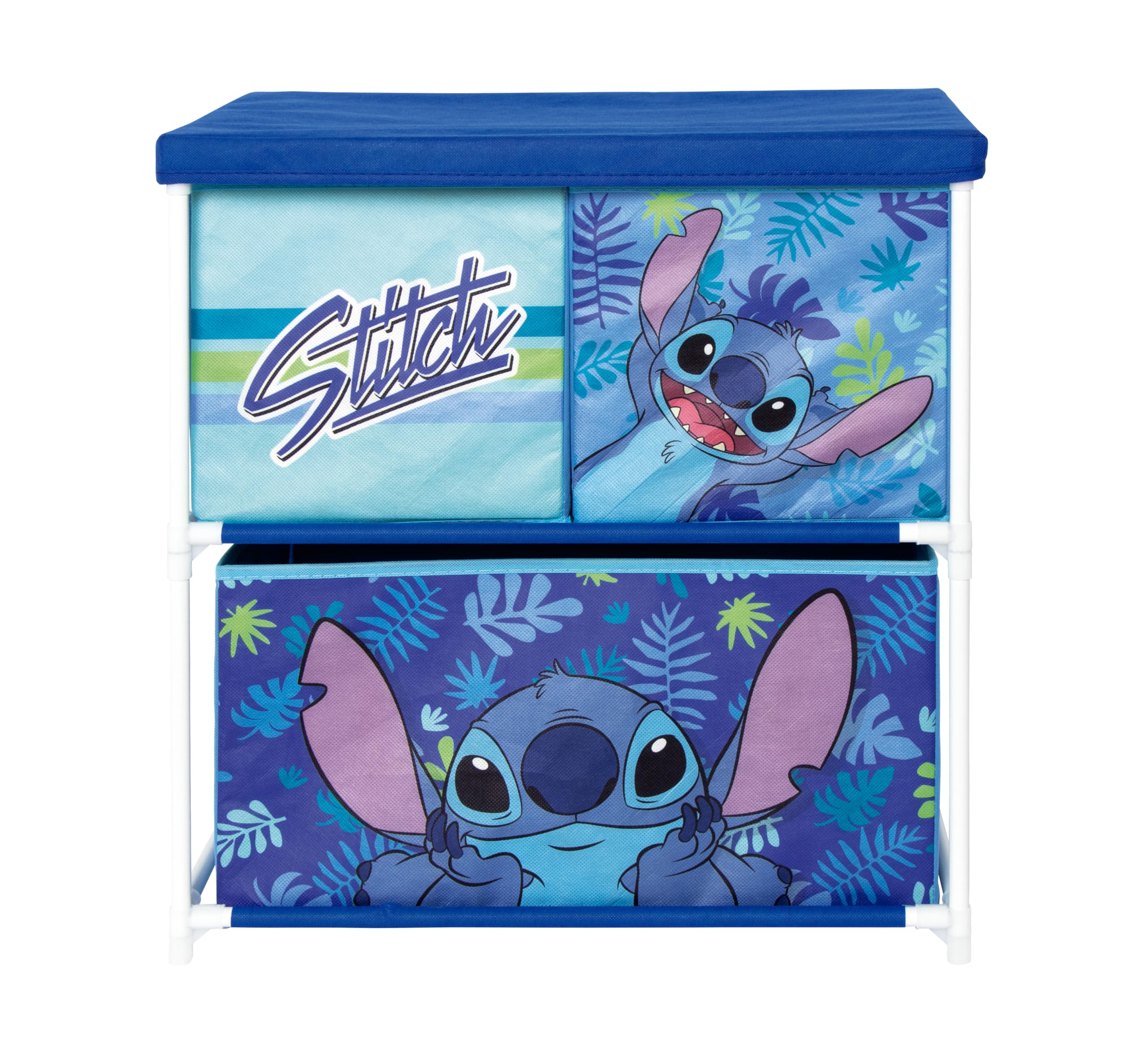 ARDITEX - Étagère pour Enfants avec 3 bacs en Tissu de Disney Stitch - Structure en métal et bacs en Polyester - 53x30x60 cm - Bleu
